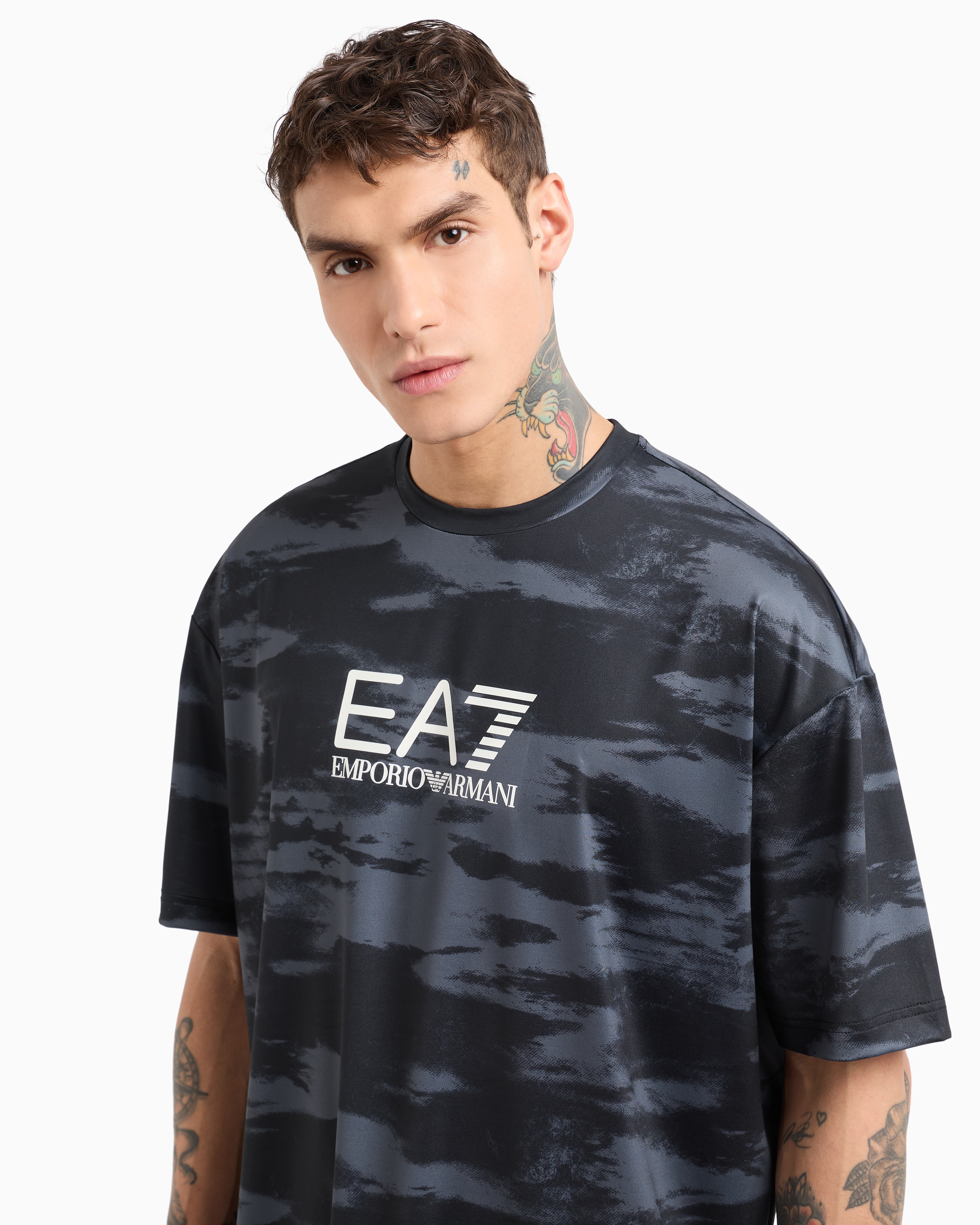Tシャツ・カットソー EA7 SS25 VENTUS TEE (7M000067AF13802 FC072) EA7 Tee Ventus 7 T-shirt - Black – Footkorner