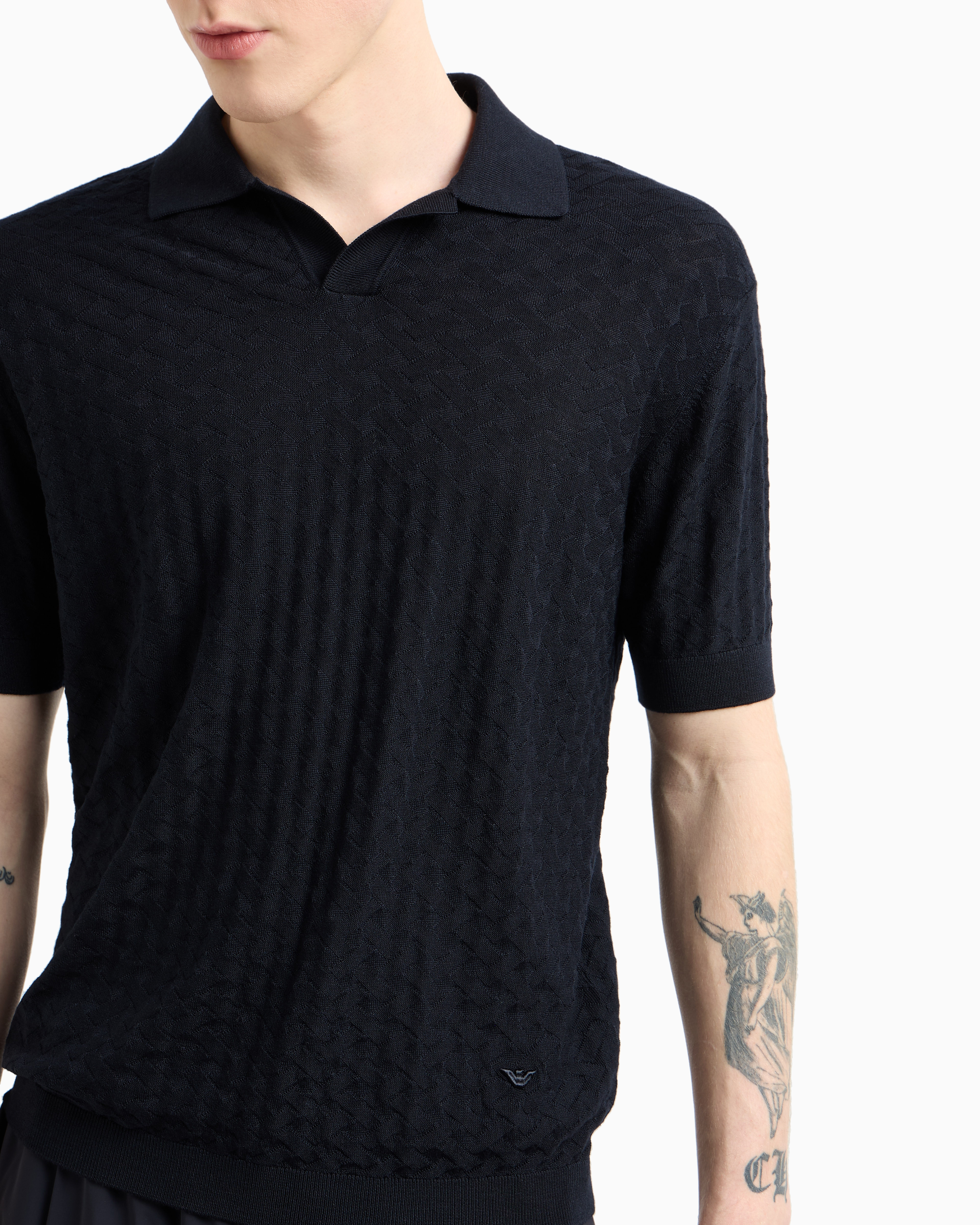 Tシャツ・カットソー EMPORIO ARMANI SS25 POLO SHIRT (EM000858 AF12955 U0003) Mercerised piqué polo shirt with micro eagle | Emporio Armani