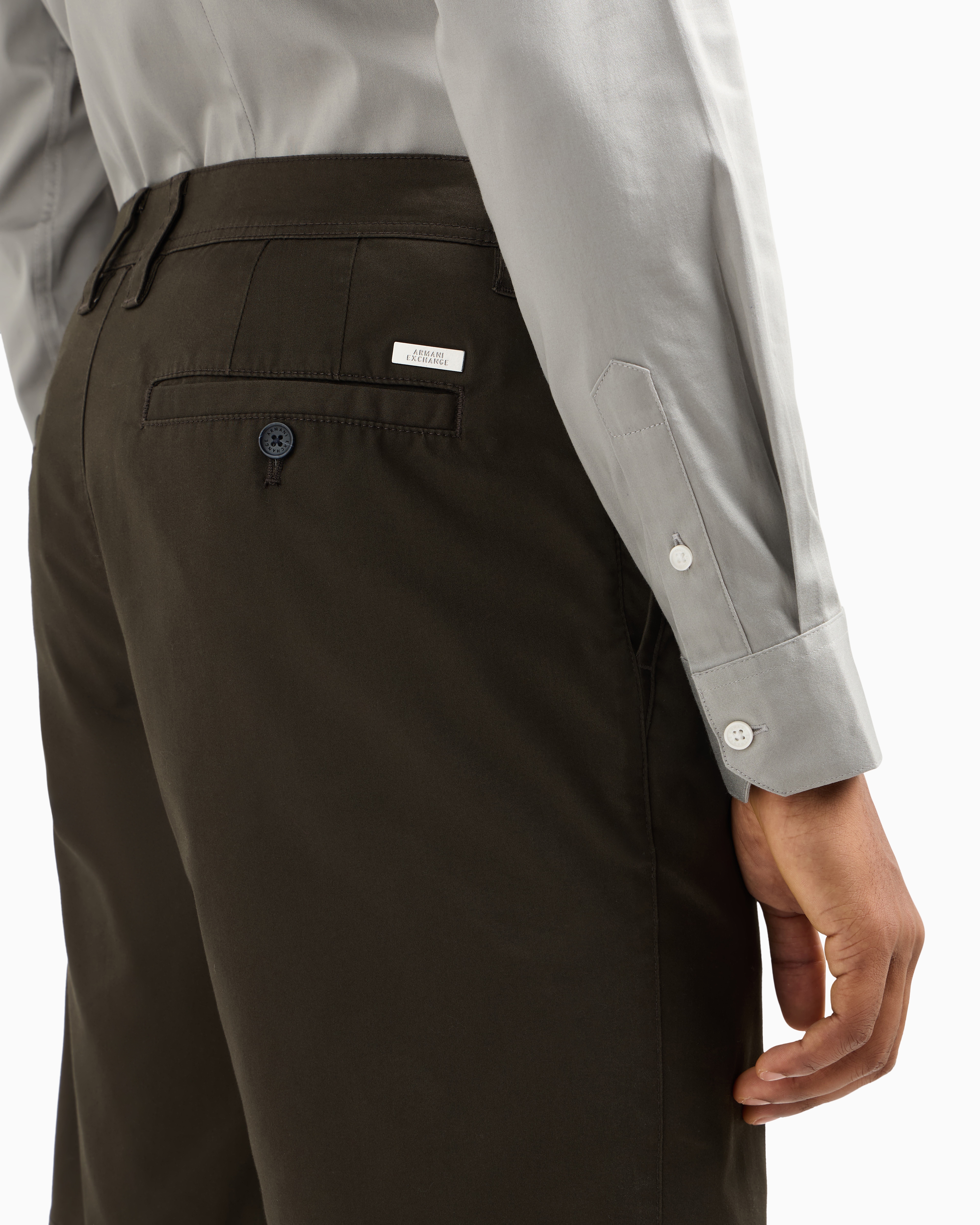 Armani Exchange Bermuda Shorts In Satin Stretch Fabric In Green