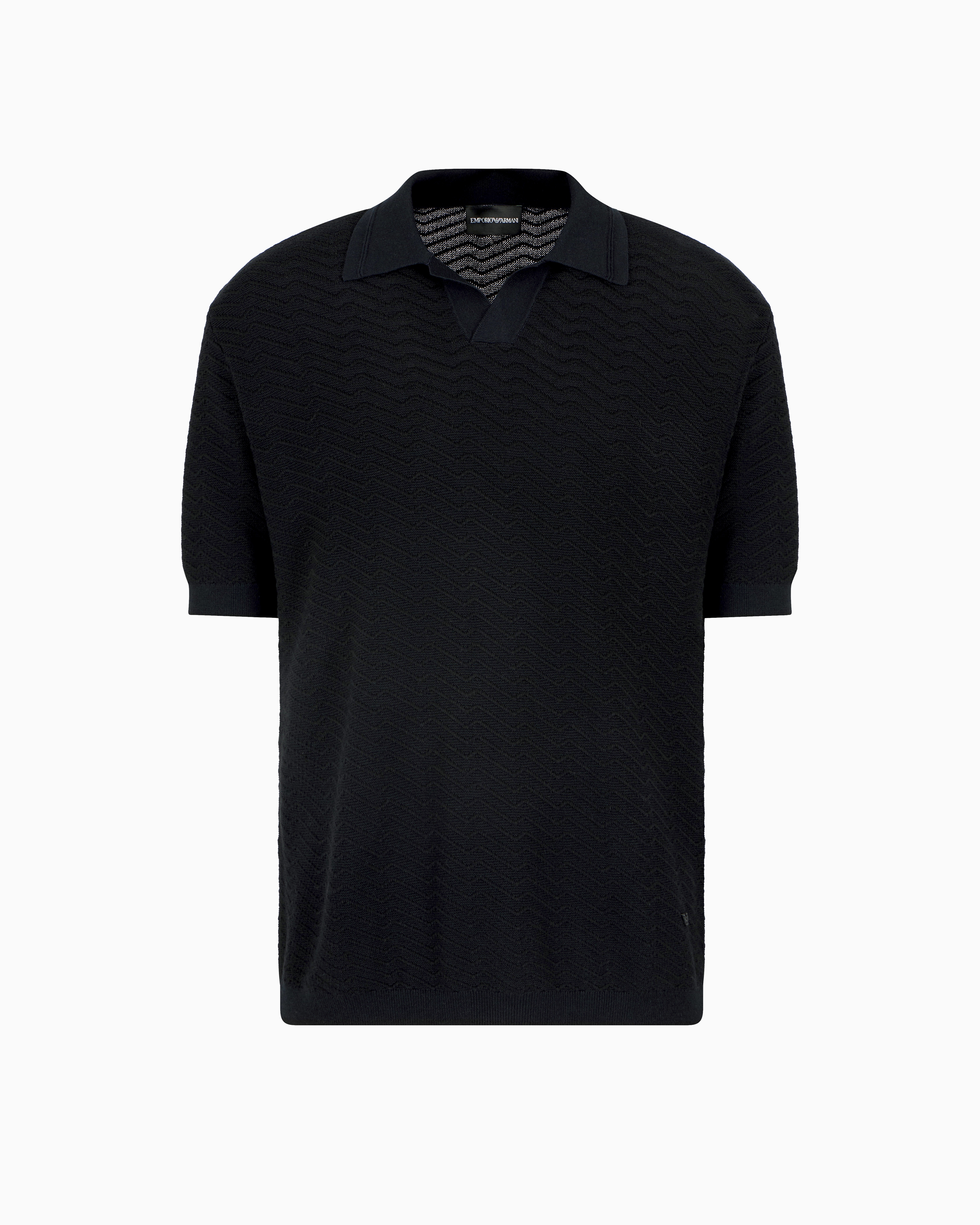 Emporio Armani Men's Lyocell Pullover Sweater In Blue