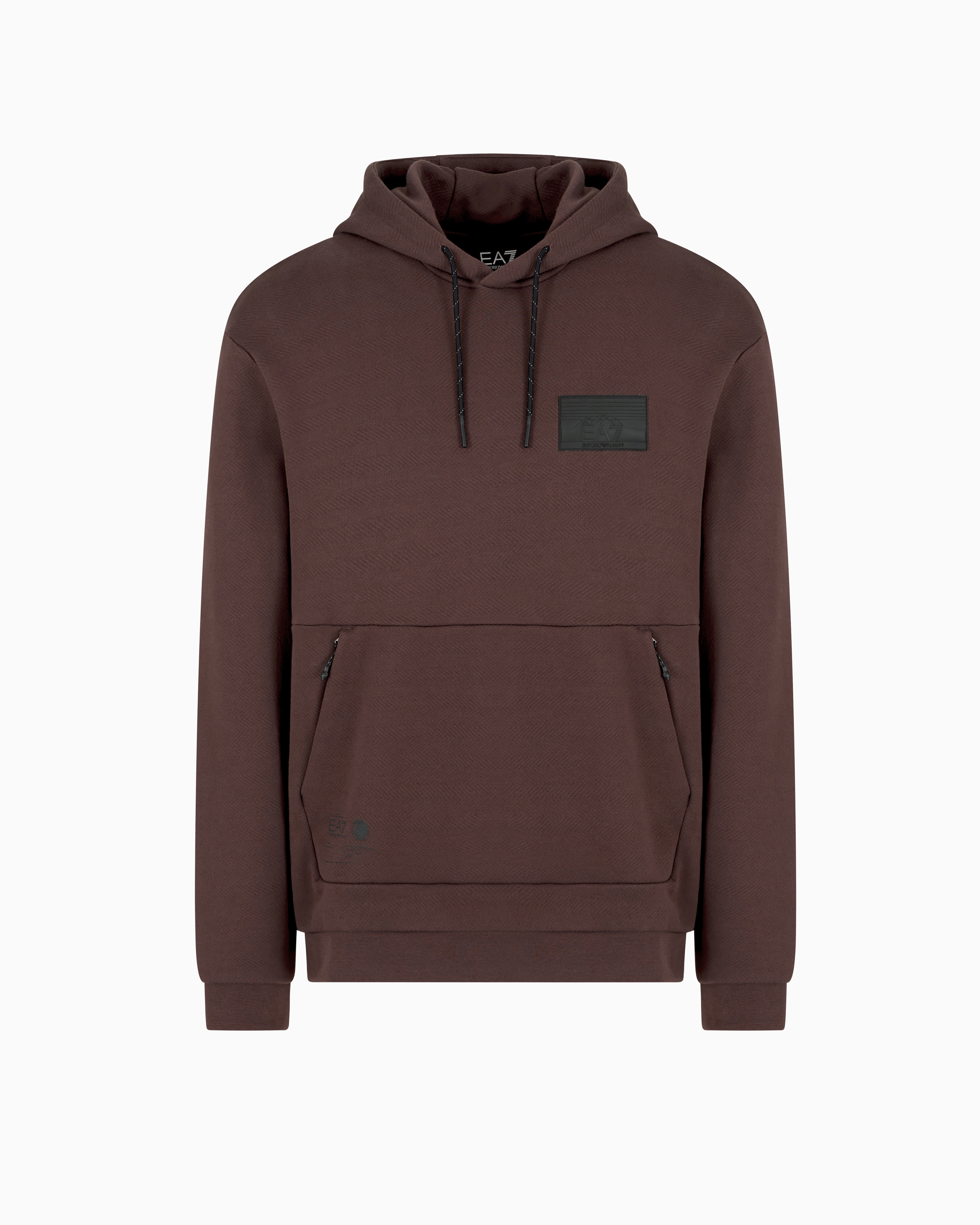 Ea7 Dynamic Athlete Cotton Oversized-print Sweatshirt In Brown