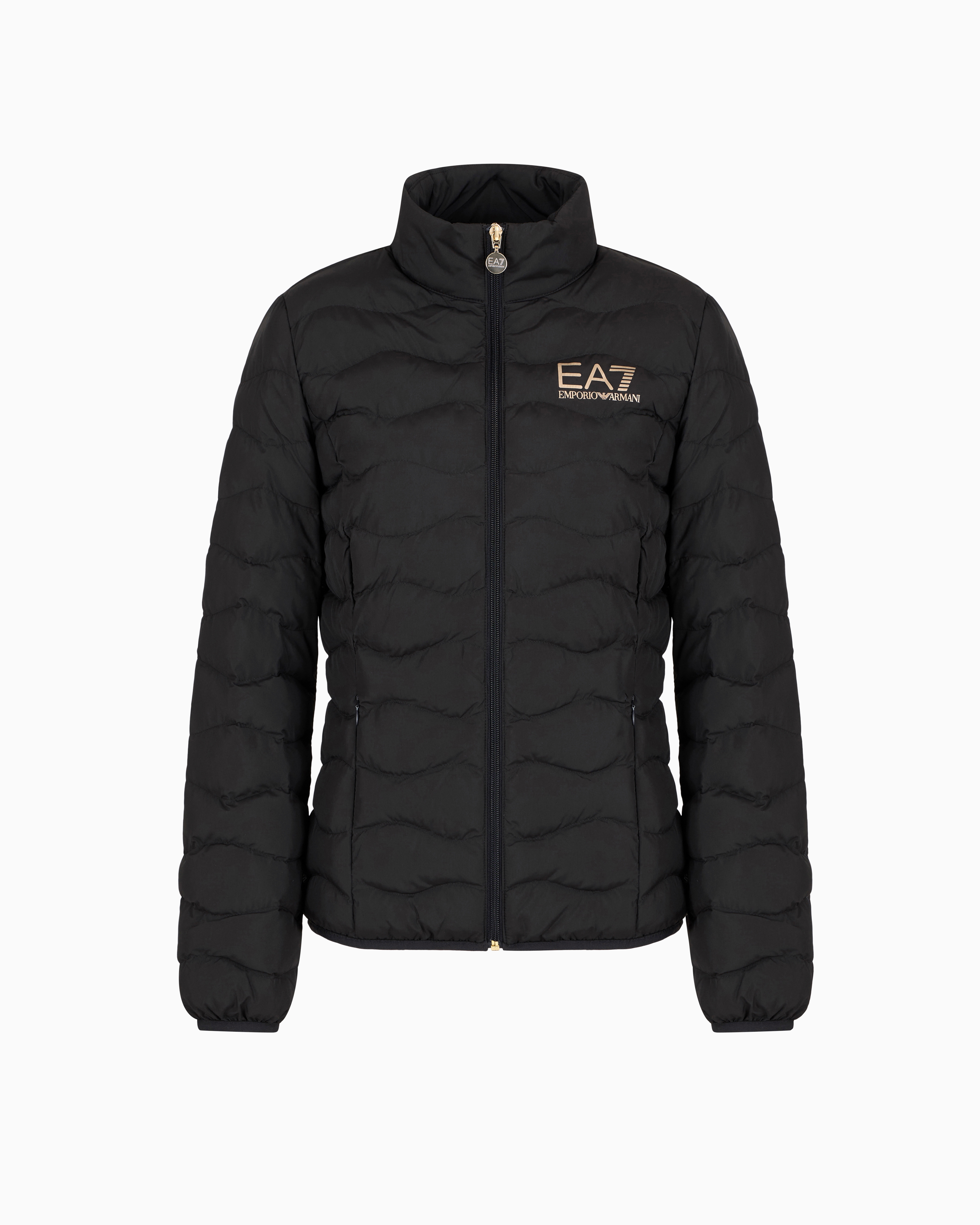 Ea7 Black Core Lady Lightweight Nylon Packable Padded Jacket Xxl