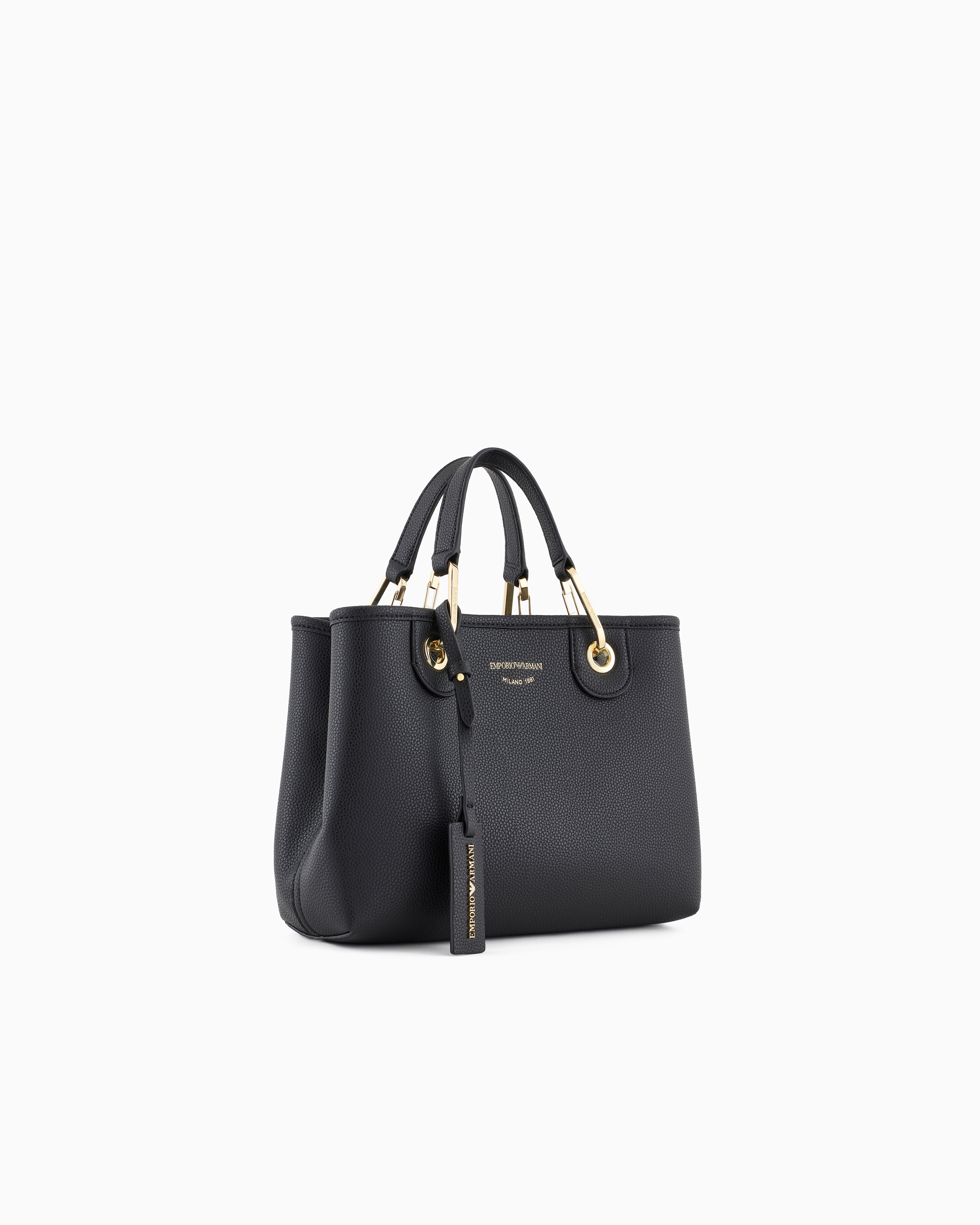 Emporio Armani Myea Shopper Bag With Deer Print In Schwarz