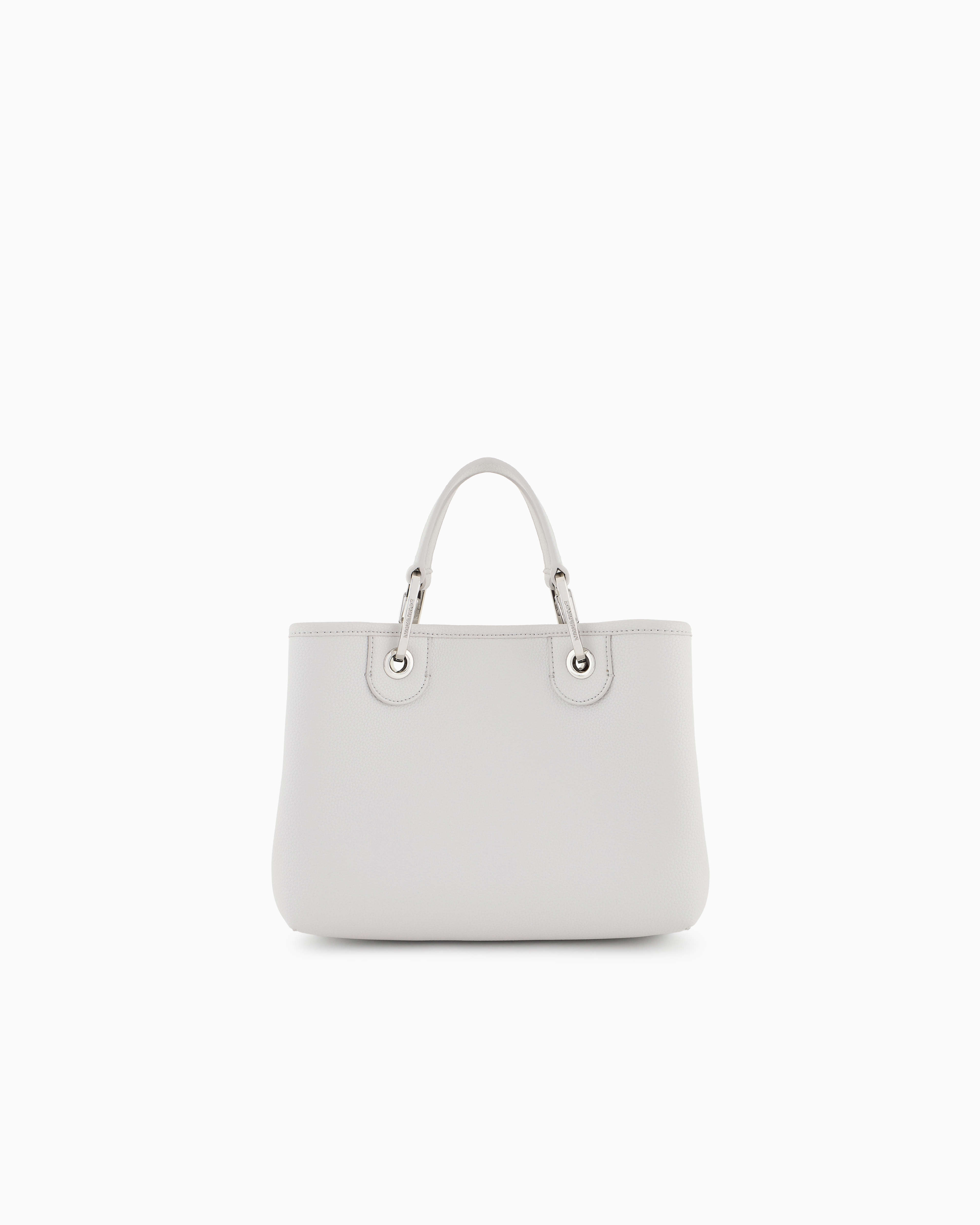 Emporio Armani Small Myea Shopper Bag With Deer Print In Grey