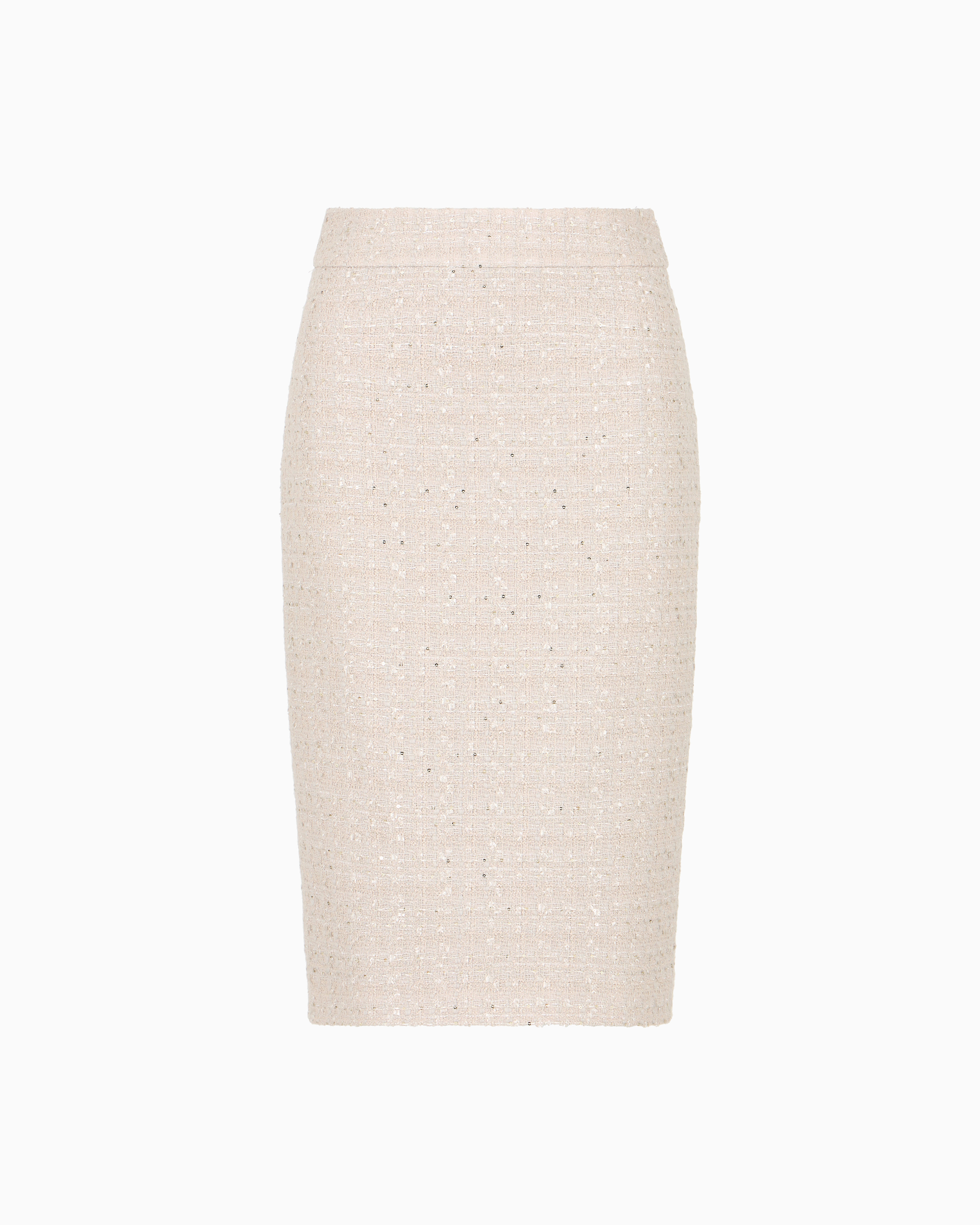 Emporio Armani Beige Lurex Tweed Skirt Size 44