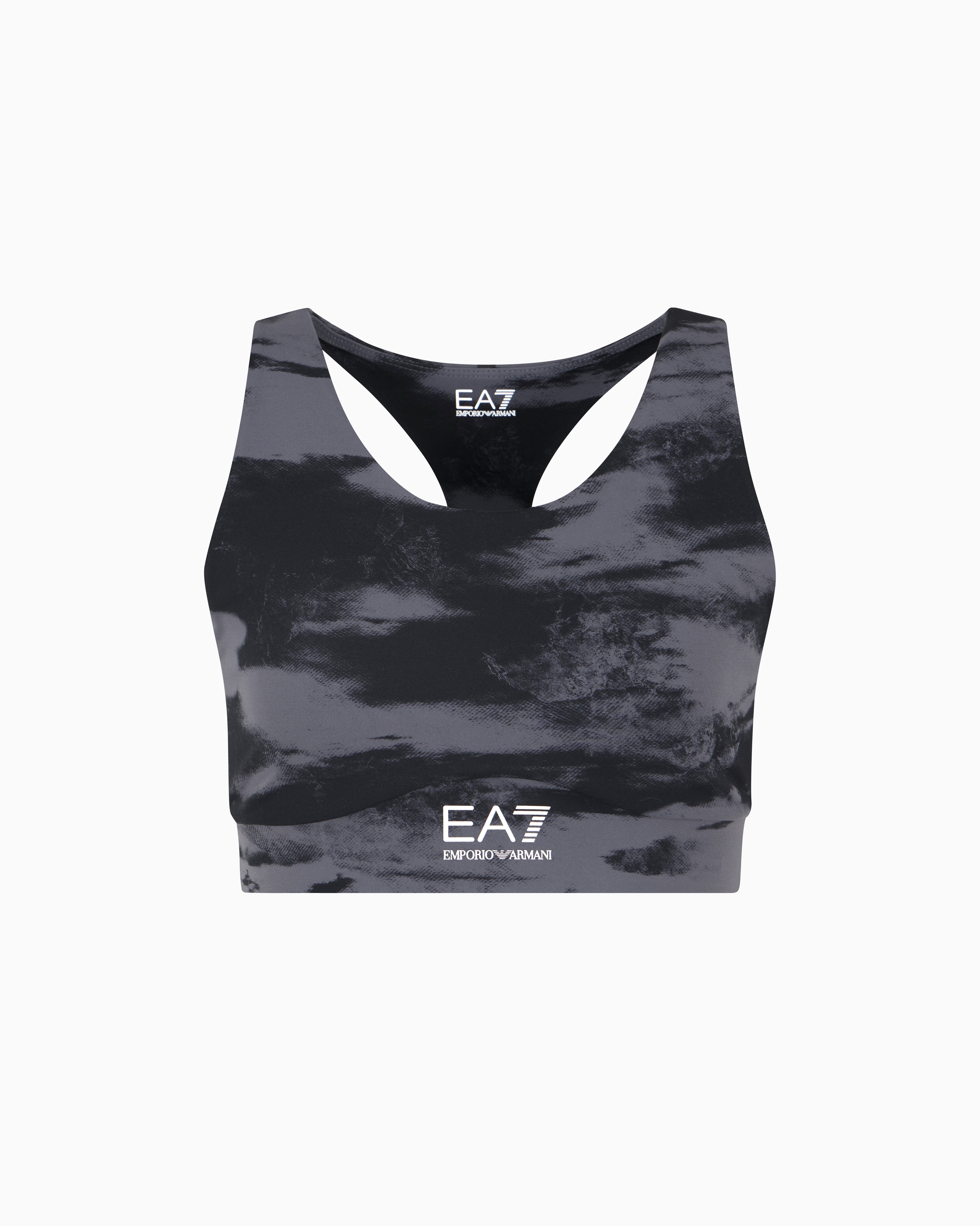 Ea7 Dynamic Athlete Sports Bra In Vigor7 Technical Fabric In Black