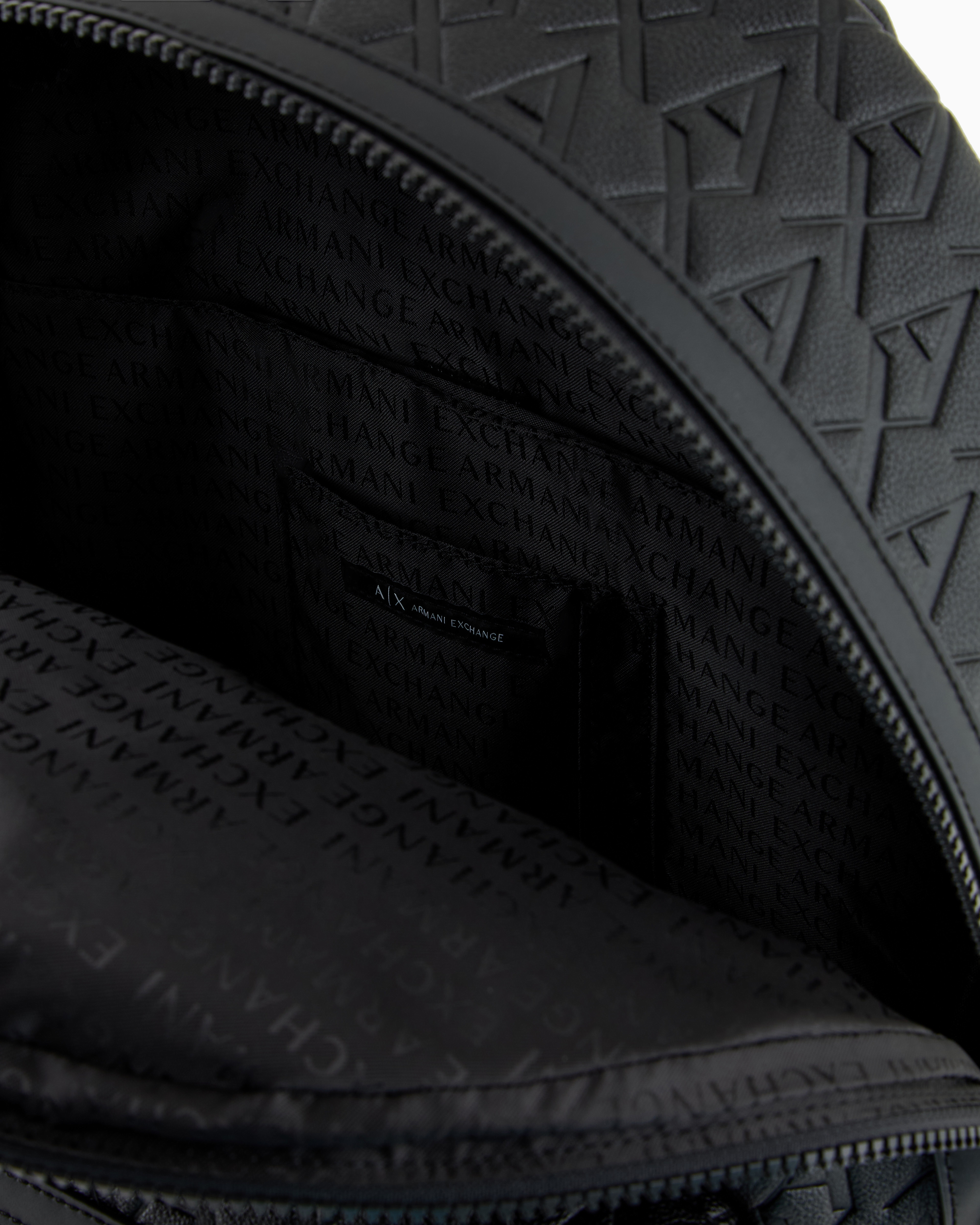 Armani Exchange Asv Recycled Material Backpack In Black