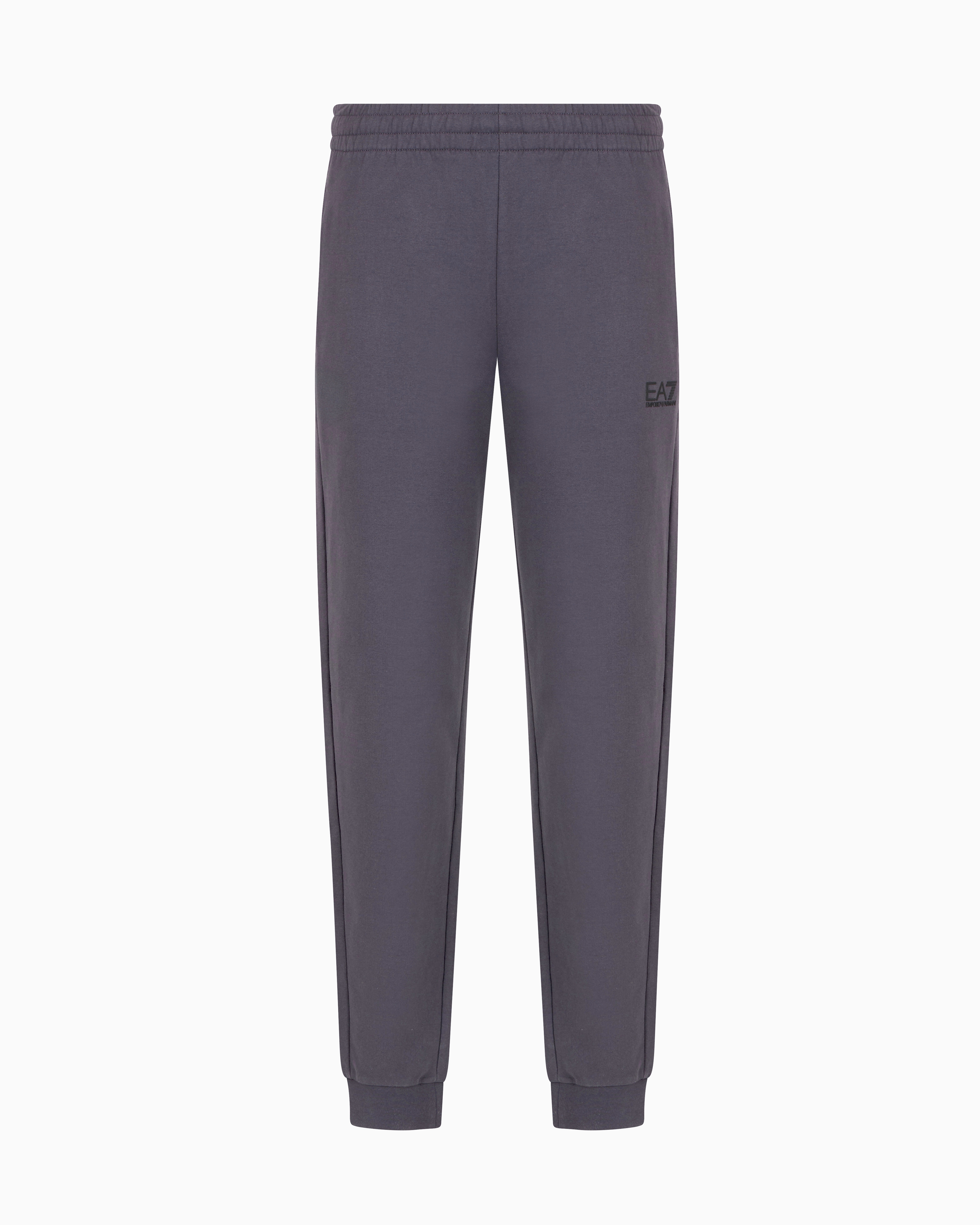 Ea7 Core Identity Cotton Joggers In Grey