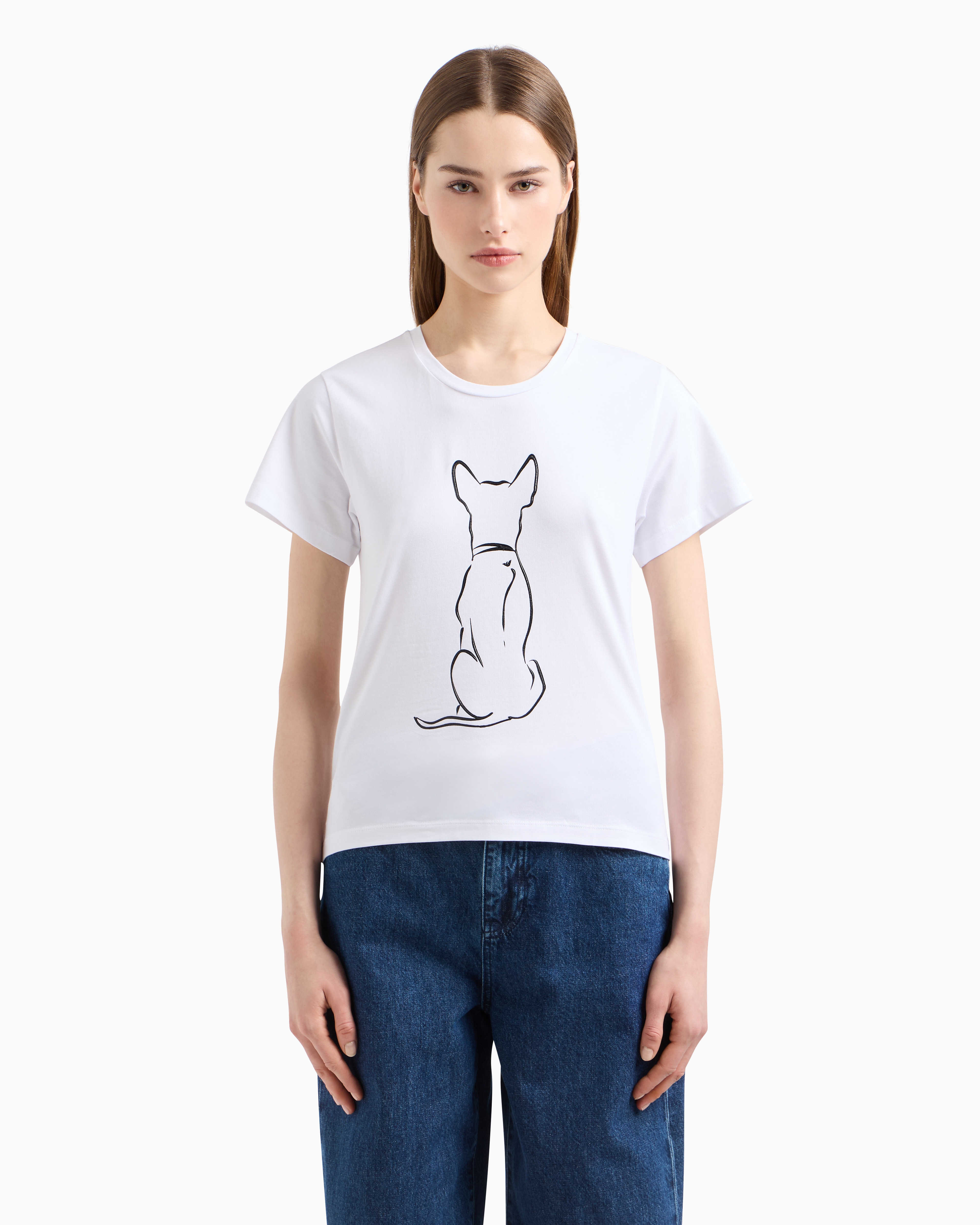 美品✨EMPORIO ARMANI LOVE EA ビジューT グレー38 EW000895_AF12571_U0002_E_SS202
