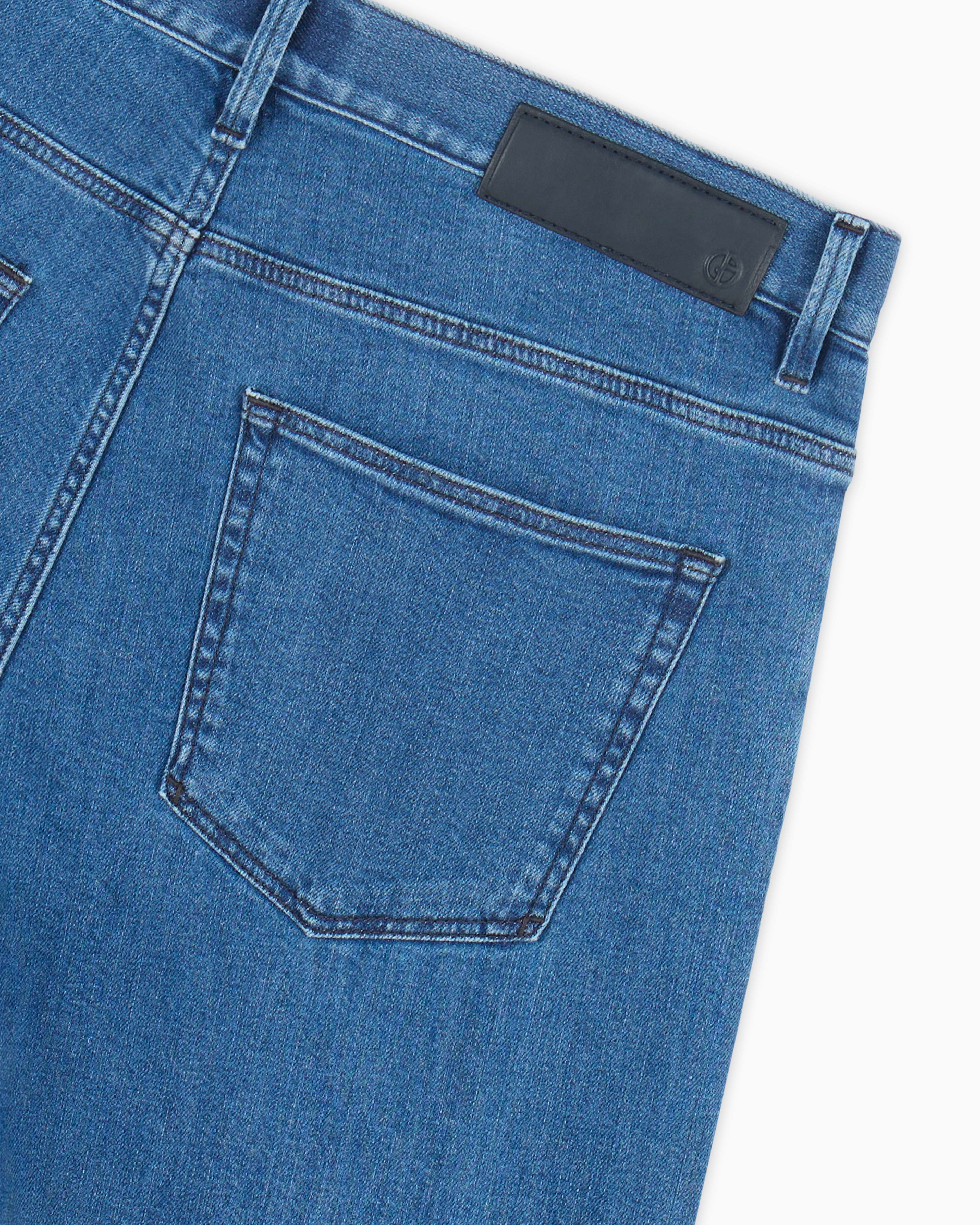 Giorgio Armani Five-pocket, Slim-fit, Stretch Cotton-denim Trousers In Blue