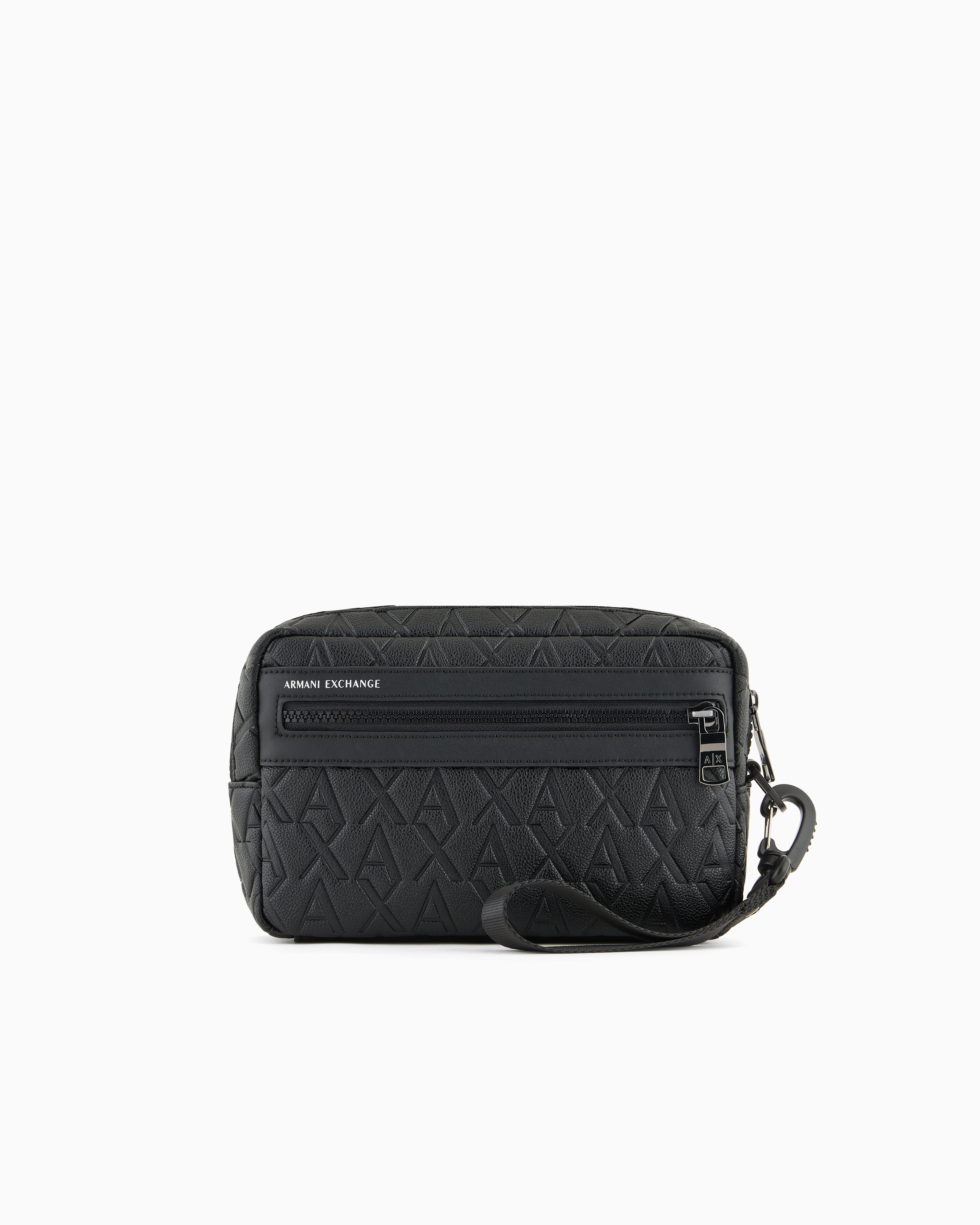 ARMANI EXCHANGE CLUTCH BAG WITH ALLOVER EMBOSSED LOGO