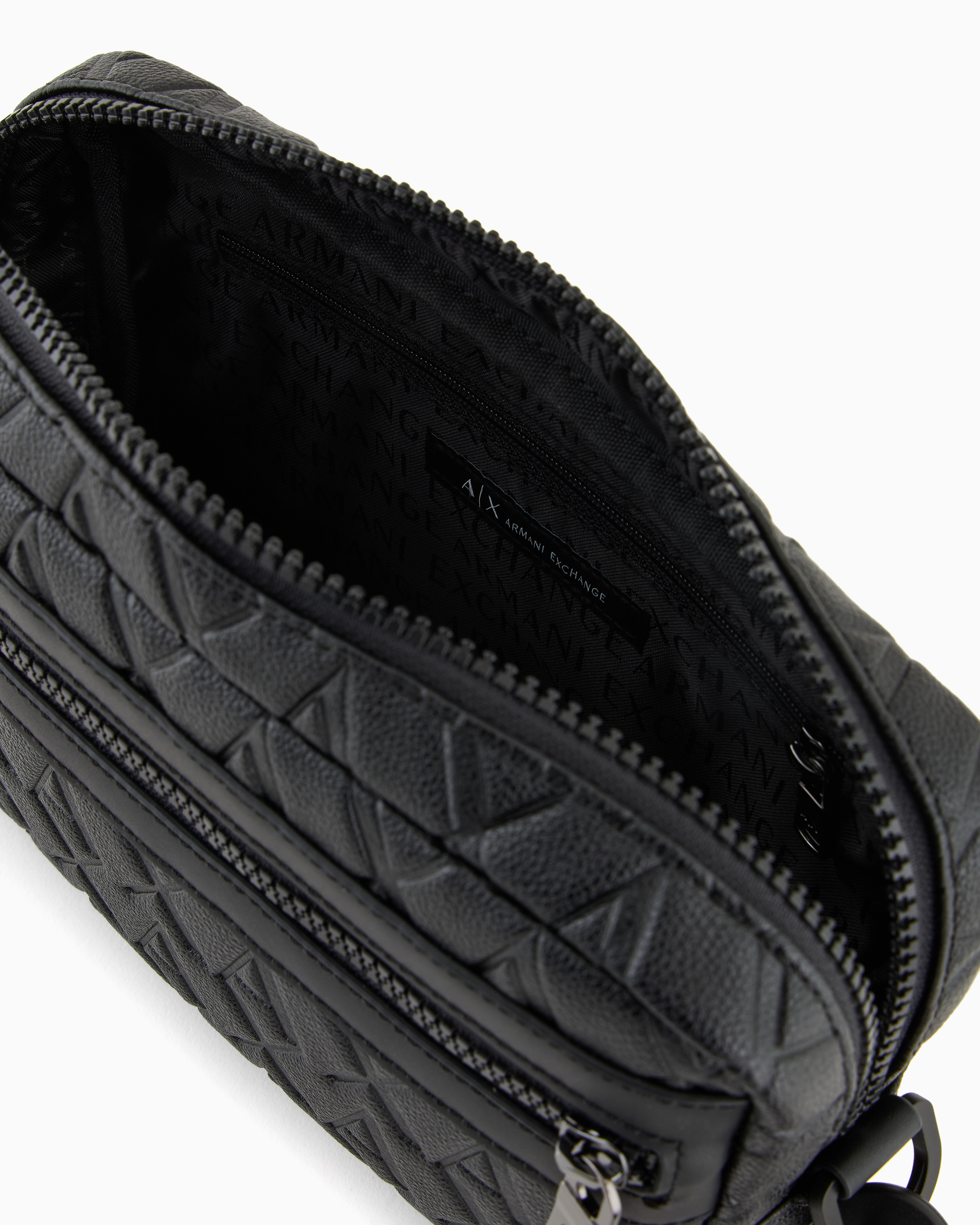 ARMANI EXCHANGE CLUTCH BAG WITH ALLOVER EMBOSSED LOGO