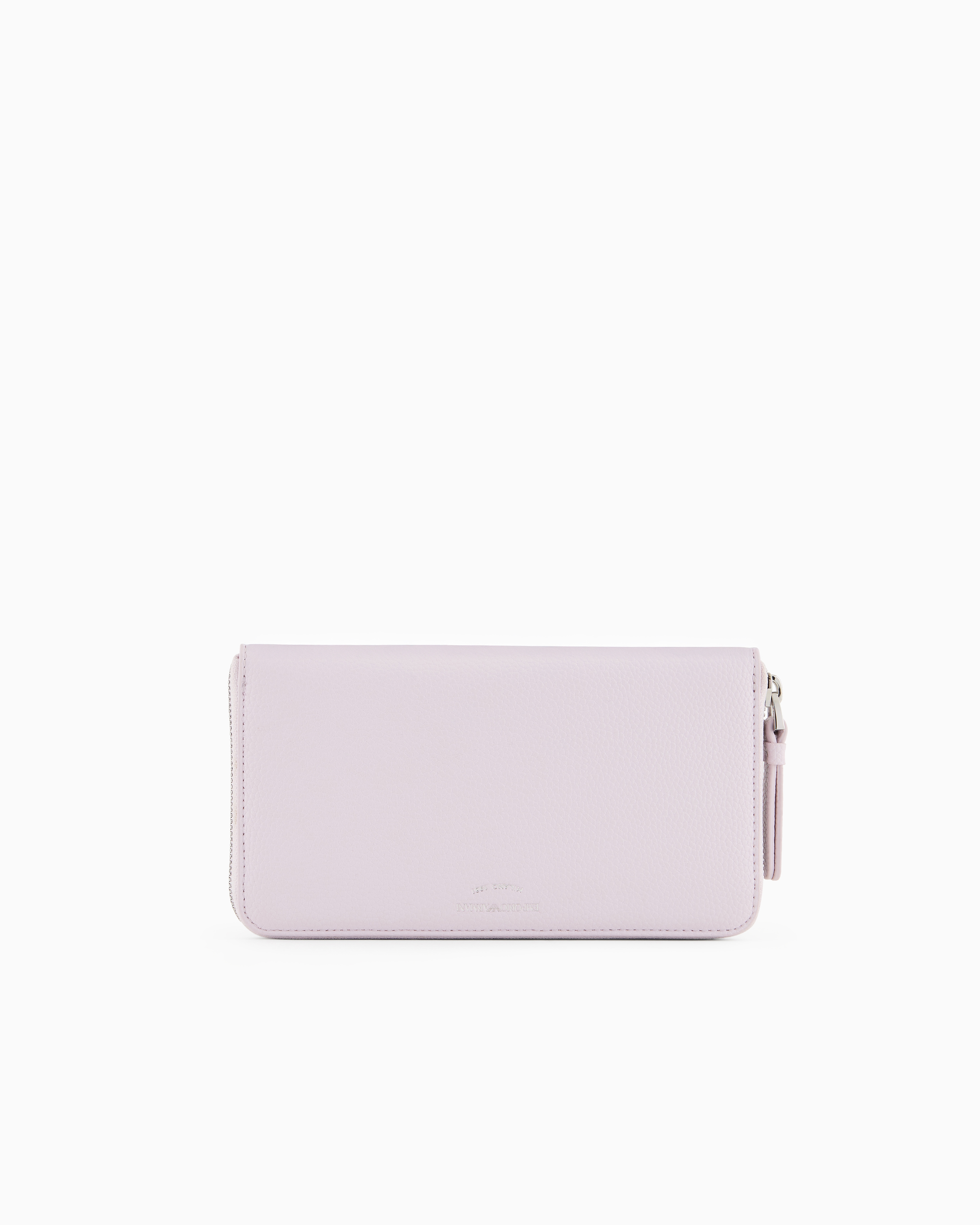 Emporio Armani Deer-print Myea Wallet With Wrap-around Zip In Pink