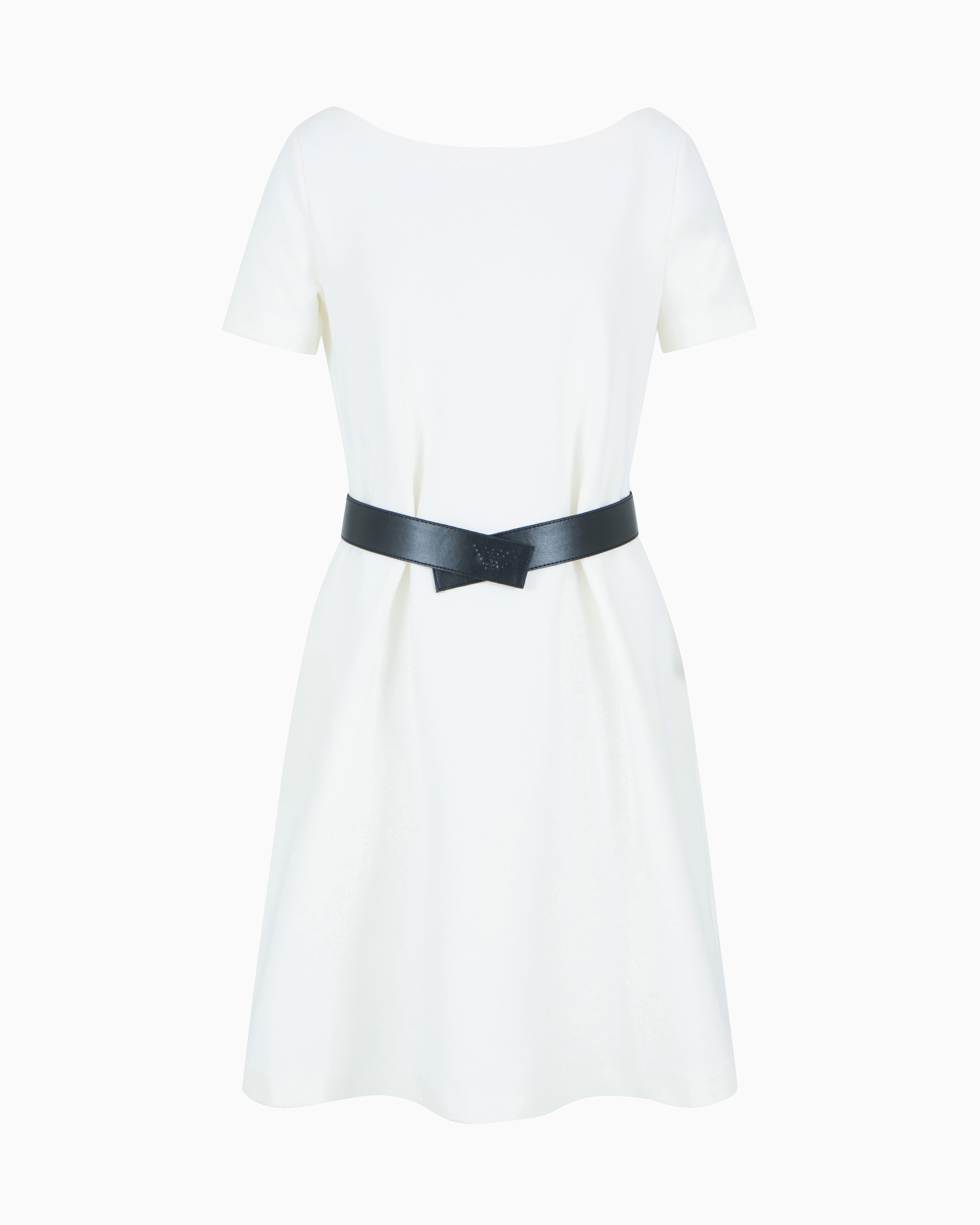 ワンピース EMPORIO ARMANI Woman Dress White EW000632AF12364 U0006 Emporio Armani Ottoman-jersey belted dress – Visamoda
