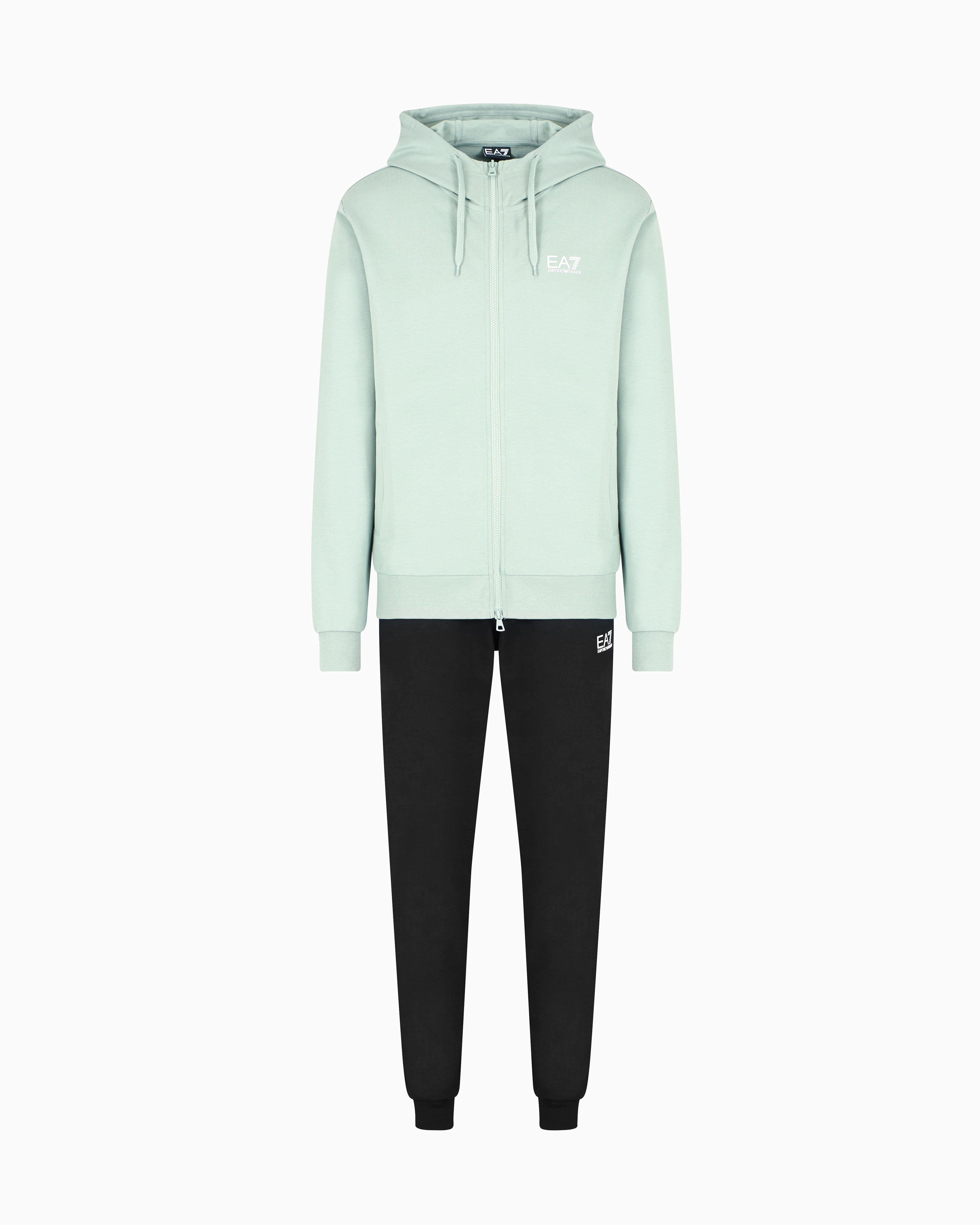 Ea7 Core Identity Cotton Tracksuit In Green