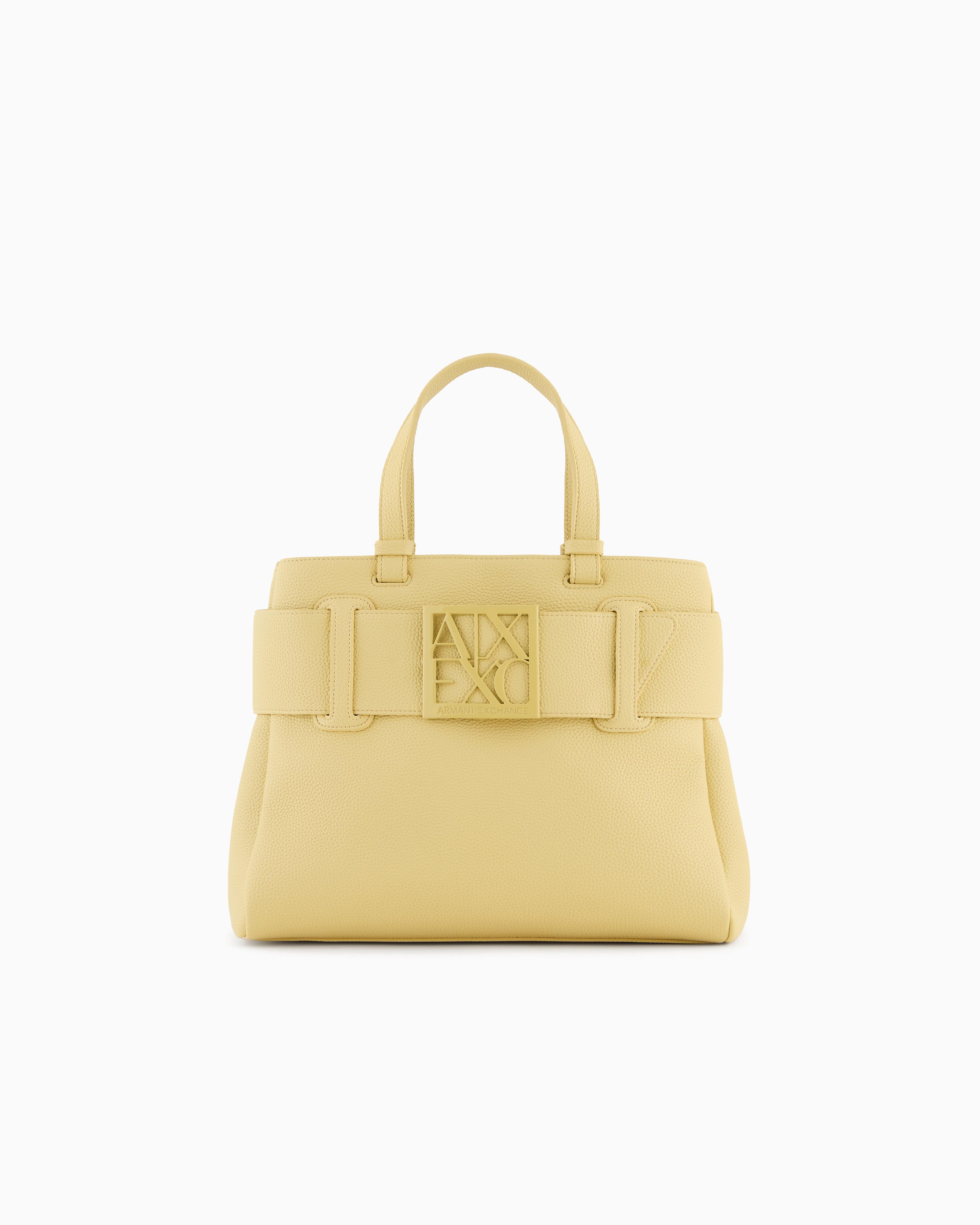 Armani Exchange Handbag With Asv Logo Detail In Yellow