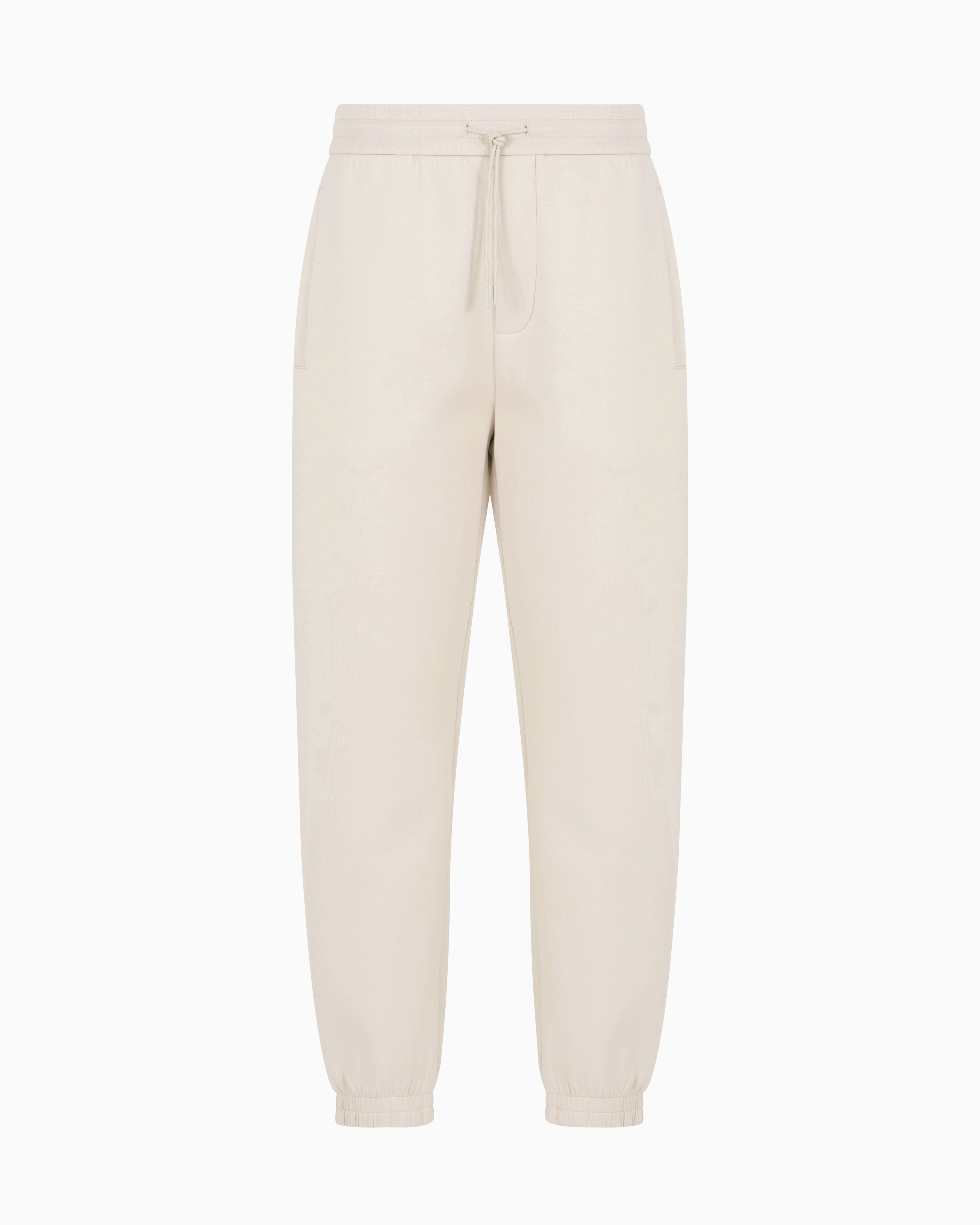 Emporio Armani Asv Jersey Drawstring Joggers In Beige
