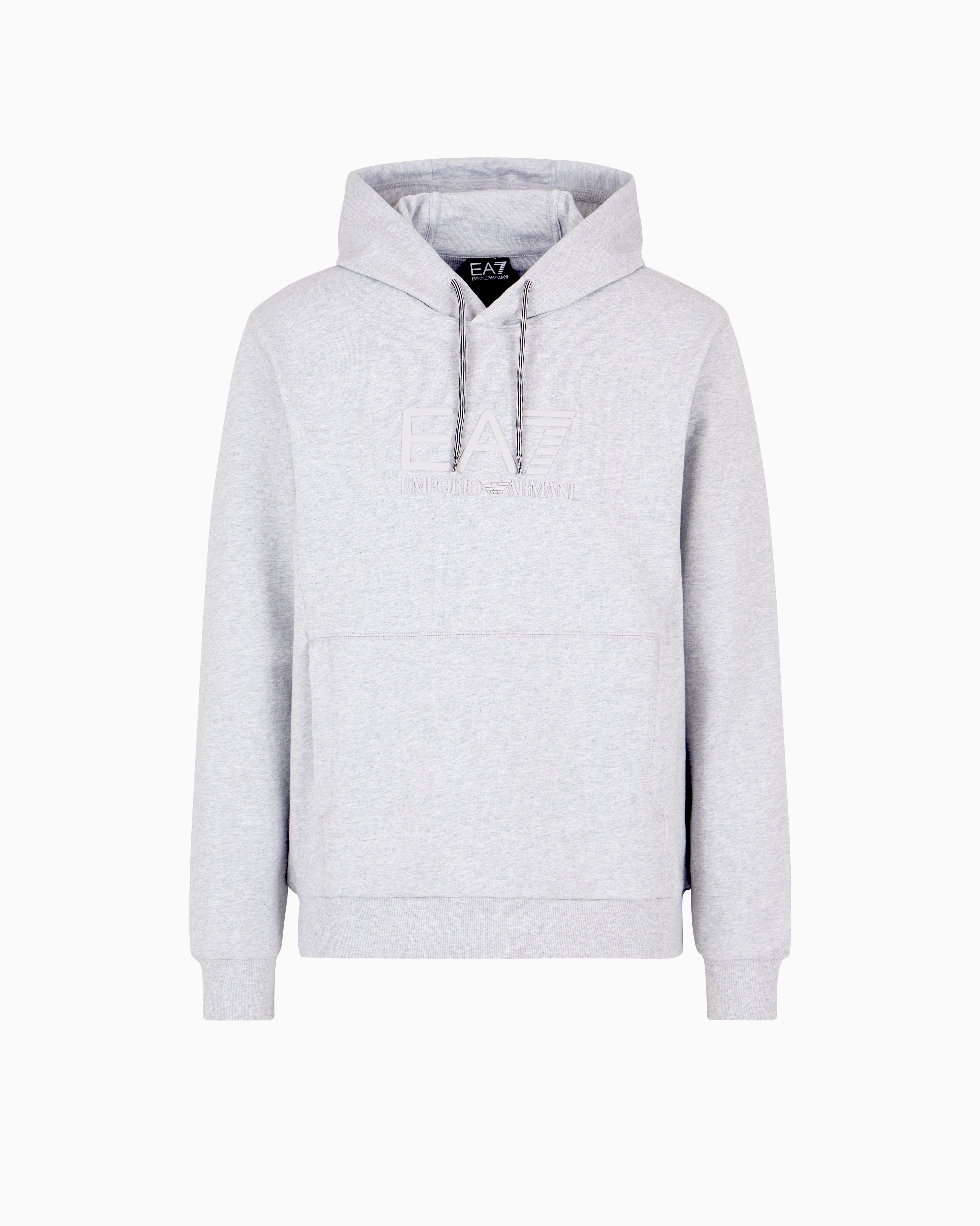 Ea7 Cotton Hooded Visibility Sweatshirt In Grey