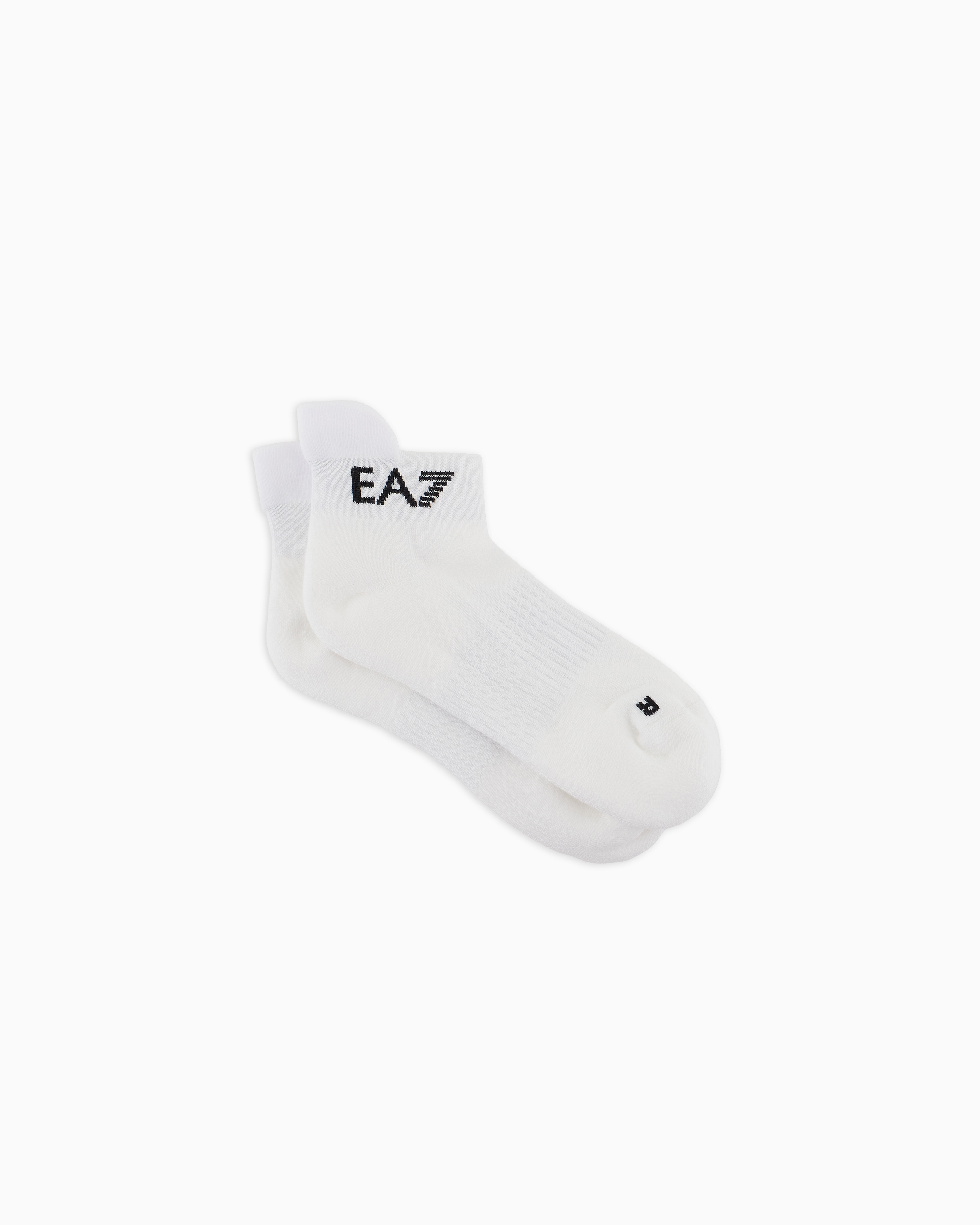 Ea7 Tennis Pro Cotton-blend Ankle Socks In Two-tone