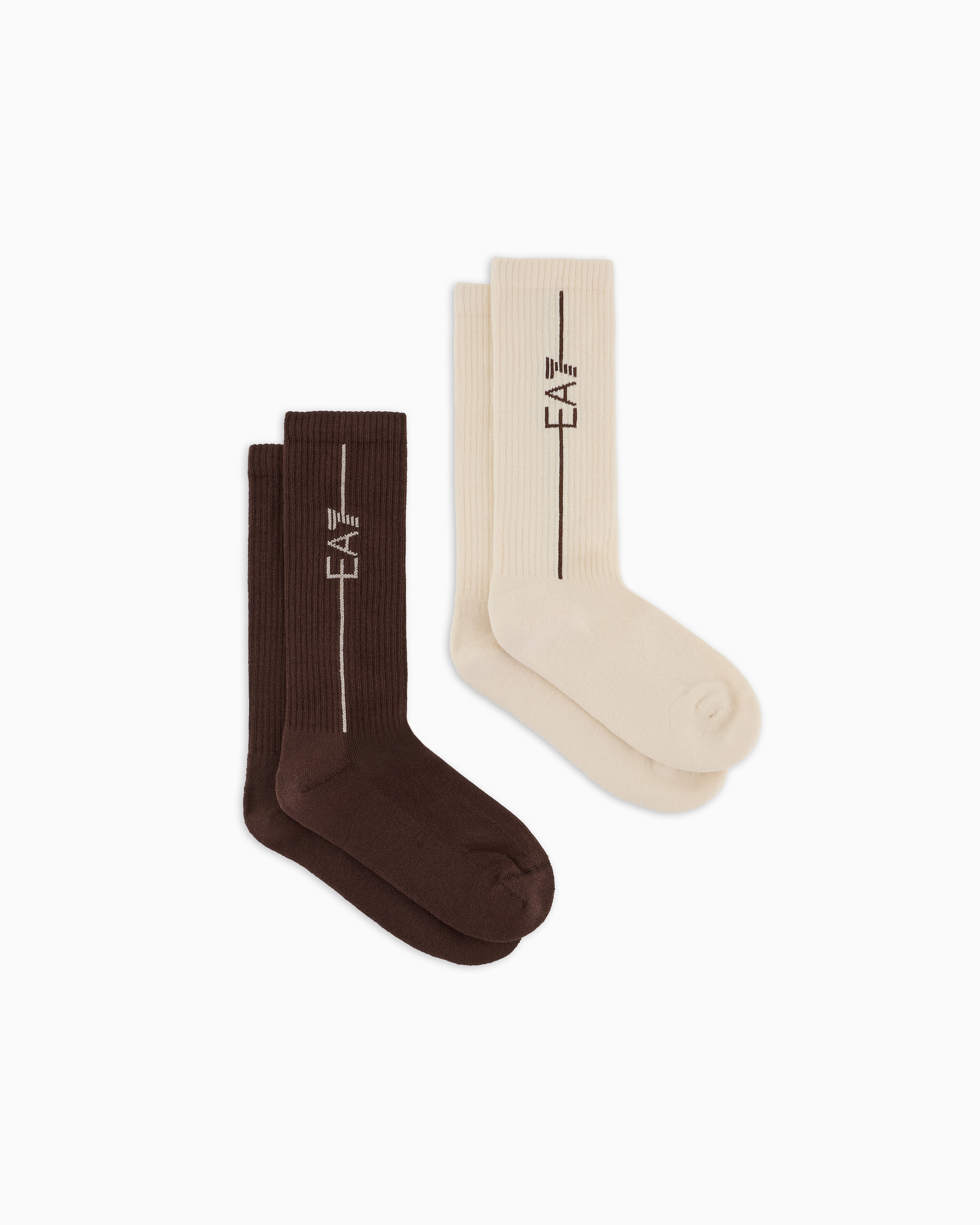 Ea7 Terrycloth Training Socks In Beige
