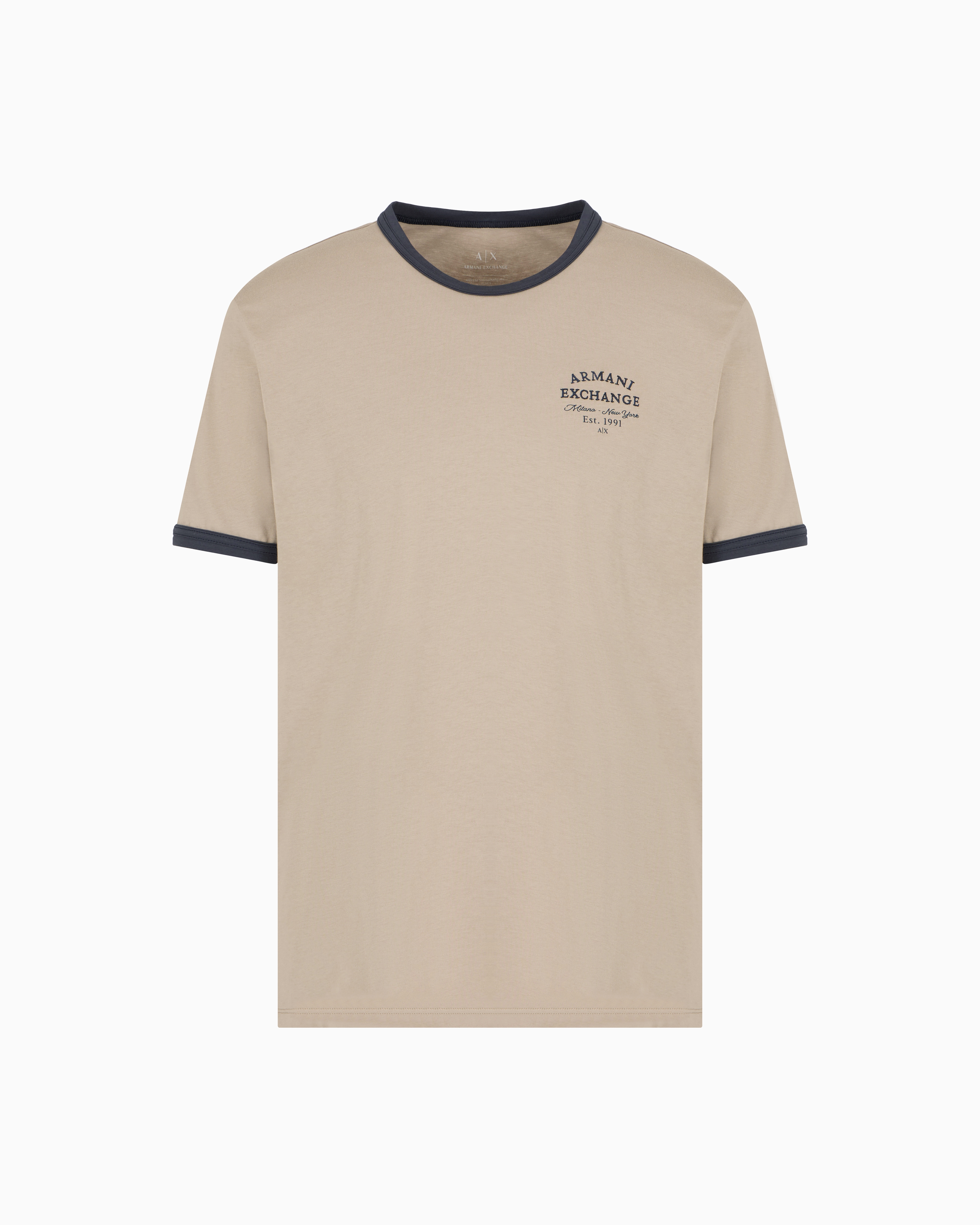 Armani Exchange Regular Fit T-shirts In Beige