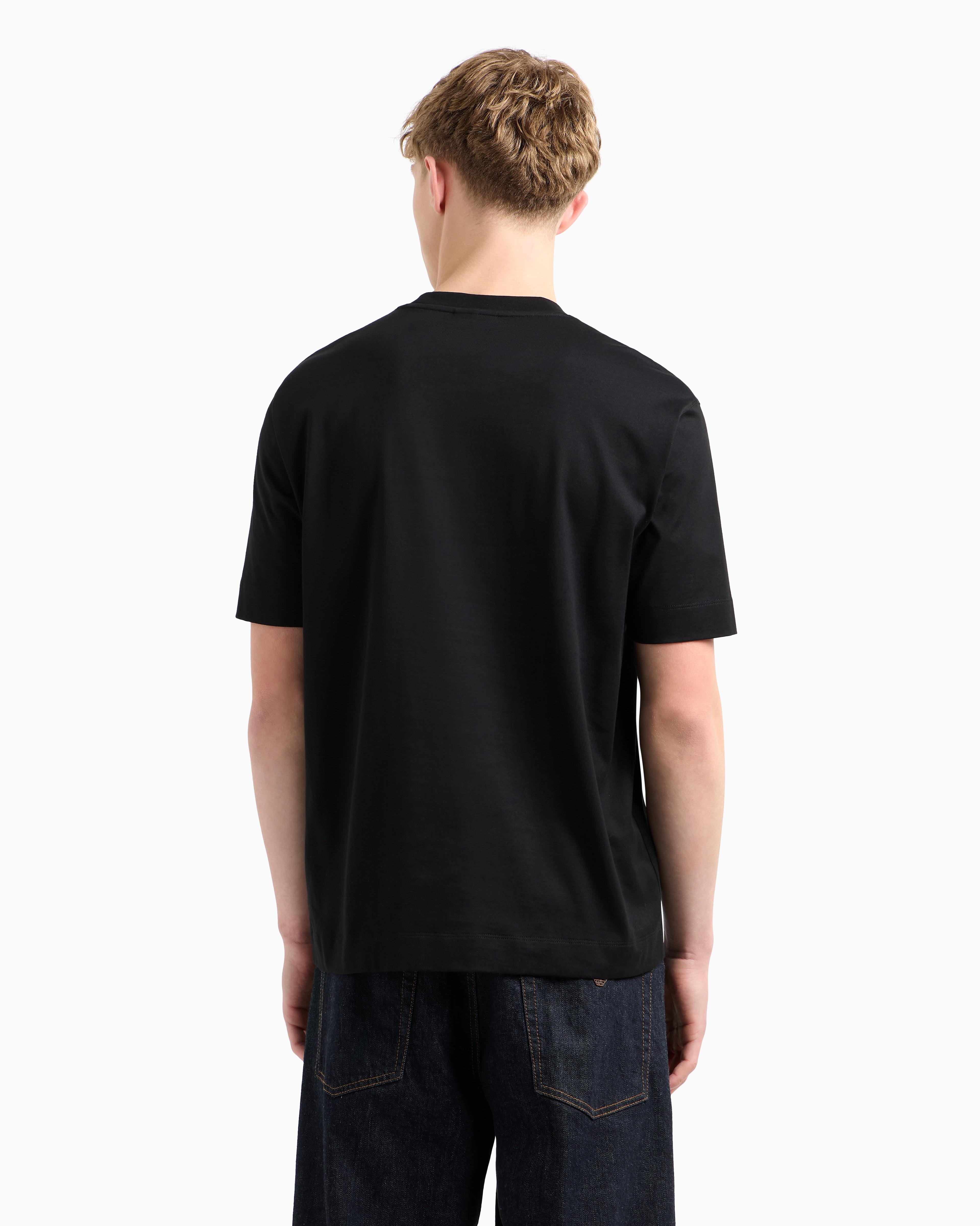 [EMPORIO ARMANI UW] ミニイーグルストライプラウンジTシャツ EMPORIO ARMANI UW] ミニイーグルロゴ刺繍ラウンジTシャツ