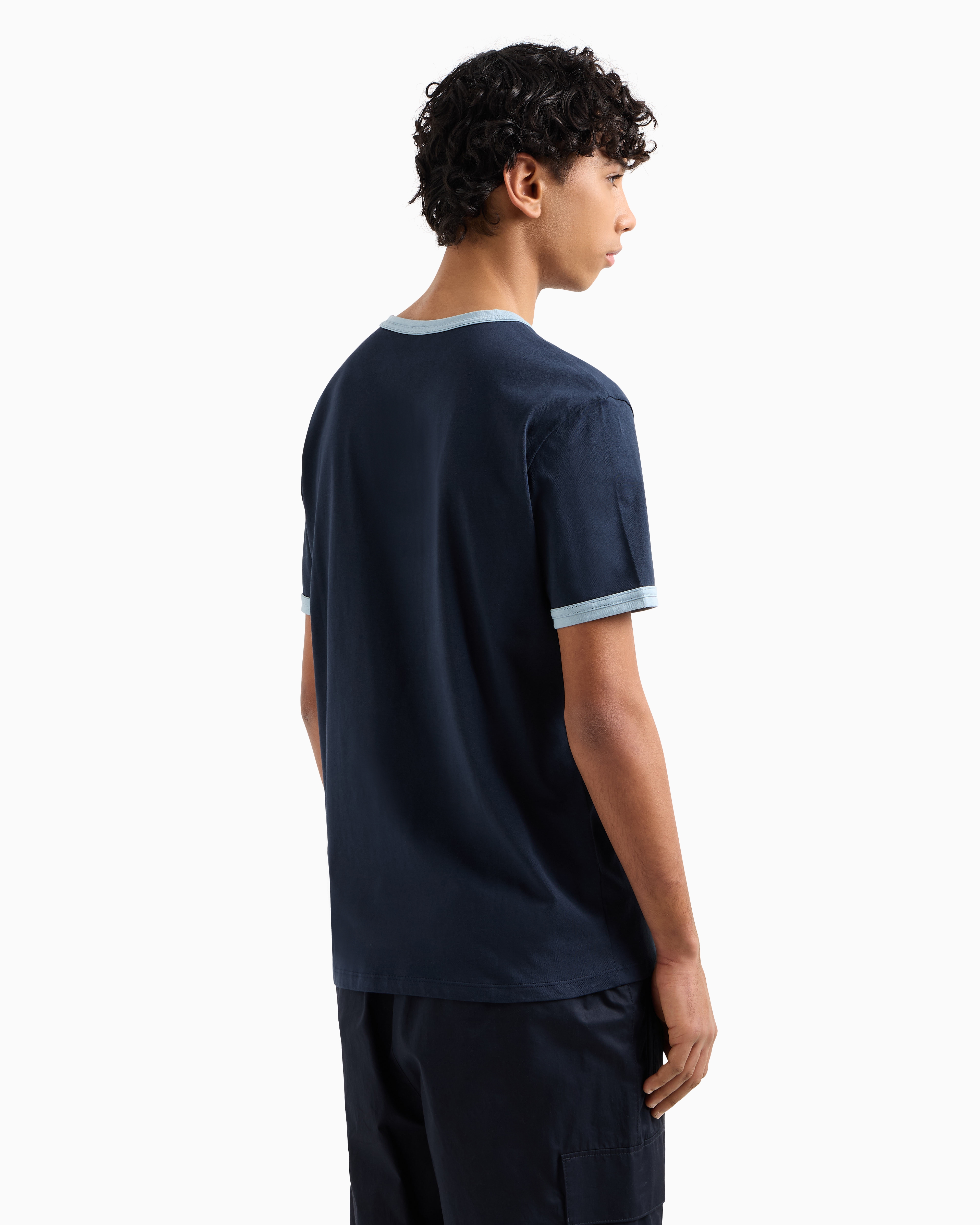 Armani Exchange - ASV Organic Cotton Regular Fit T-Shirt, Man, Navy Blue, Size: