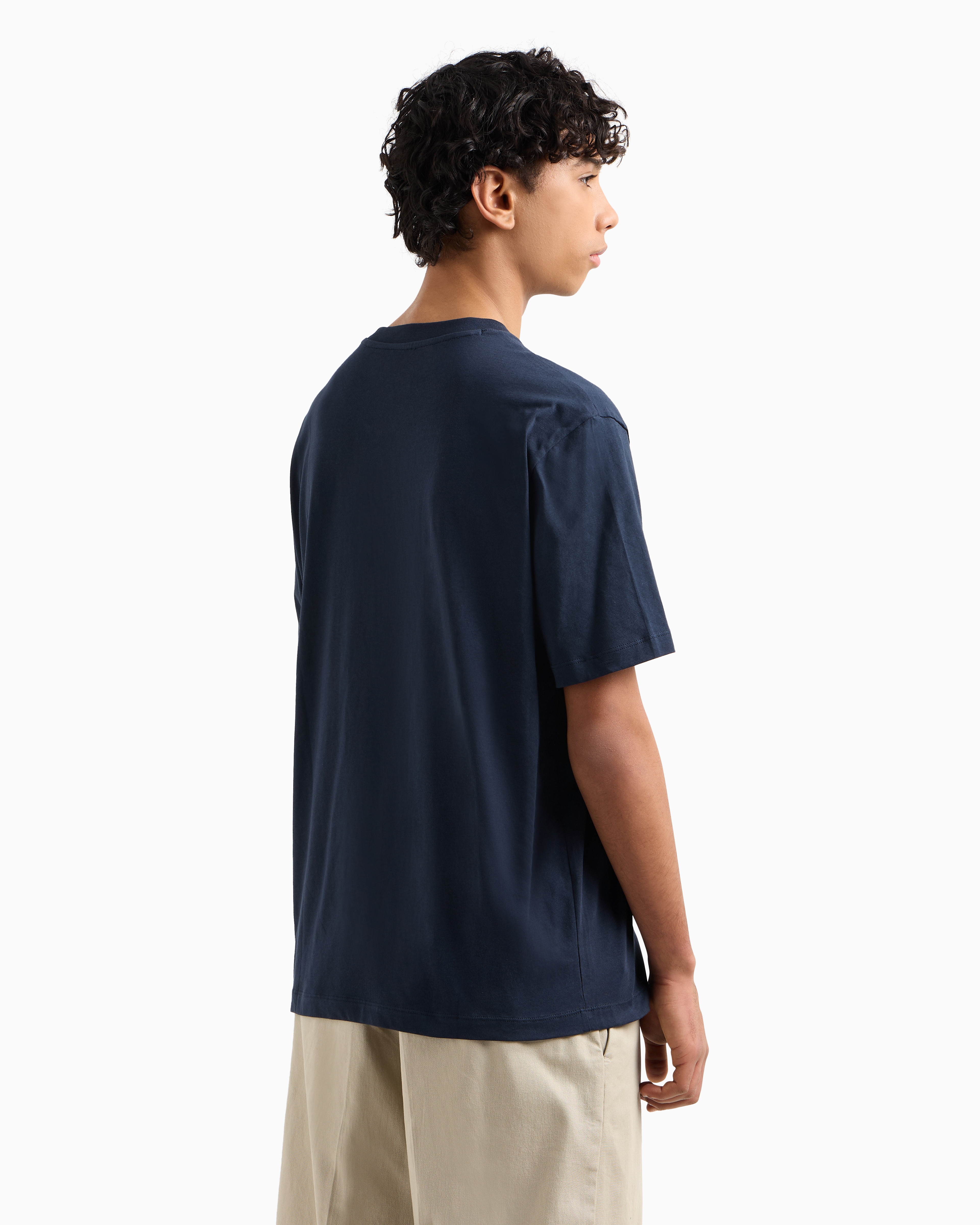 Armani Exchange - ASV Organic Cotton Regular Fit T-Shirt, Man, Navy Blue, Size: