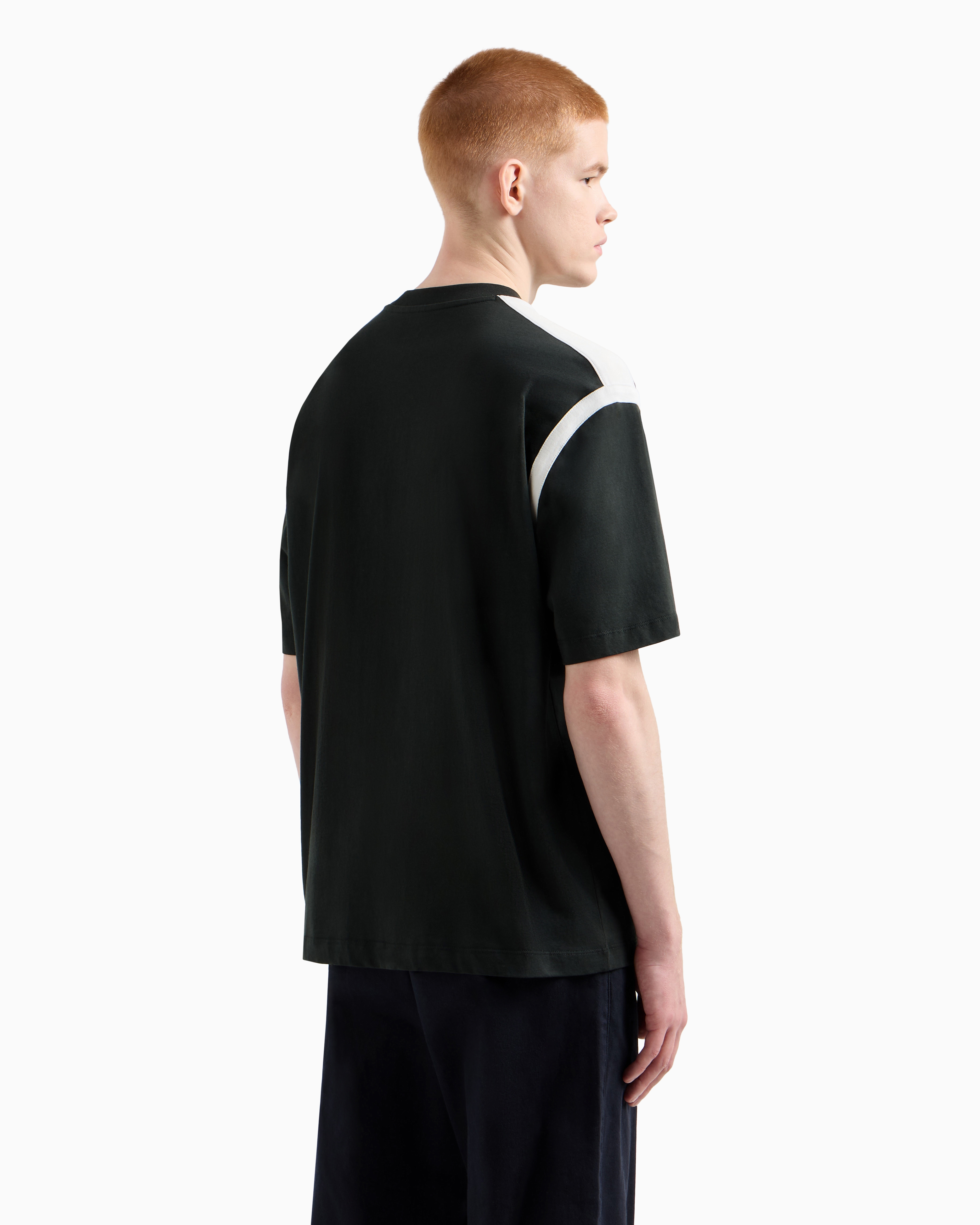 Armani Exchange - Regular fit T-shirt with logo print, Man, Green, Size: