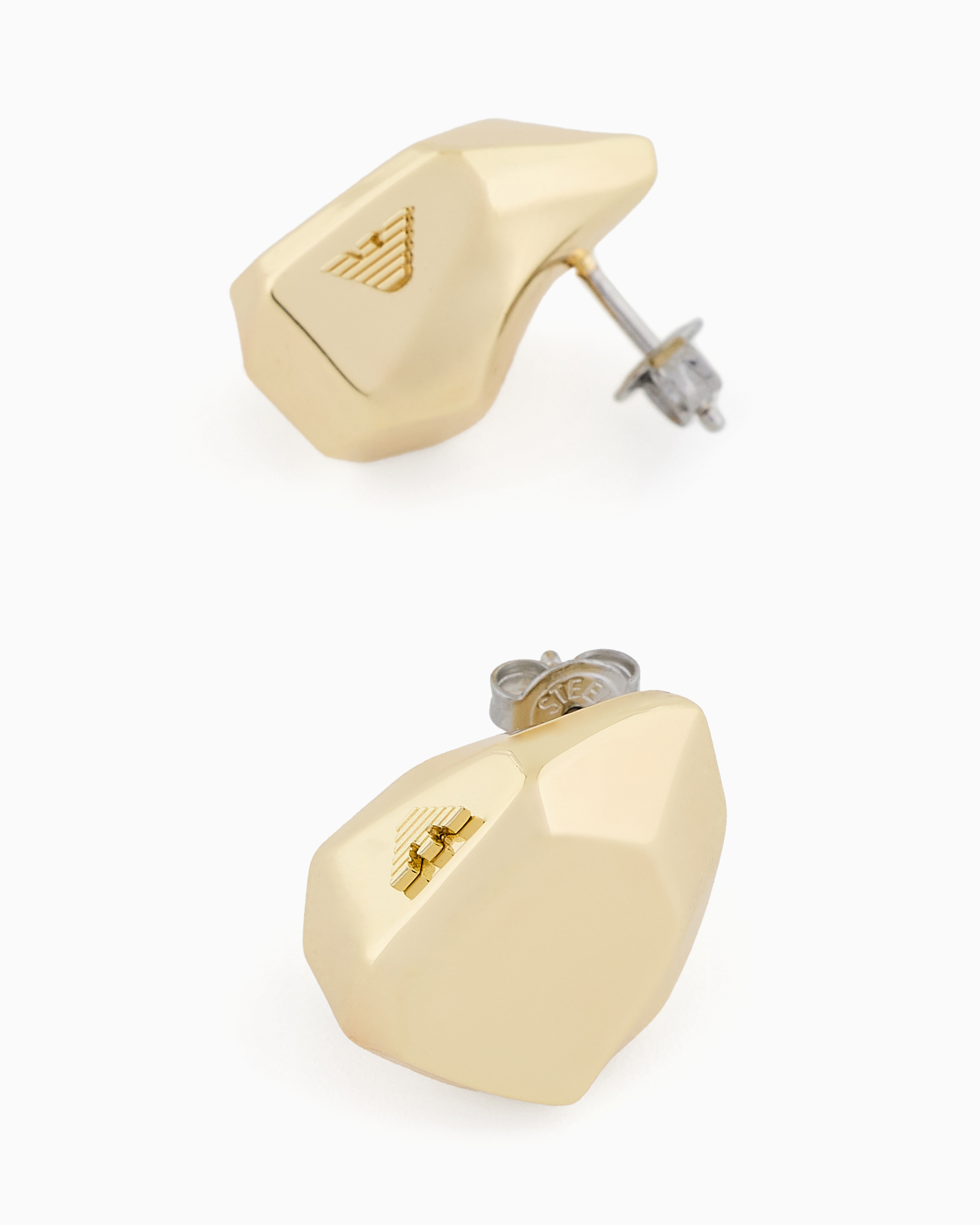 EMPORIO ARMANI GOLD-TONE BRASS STUD EARRINGS