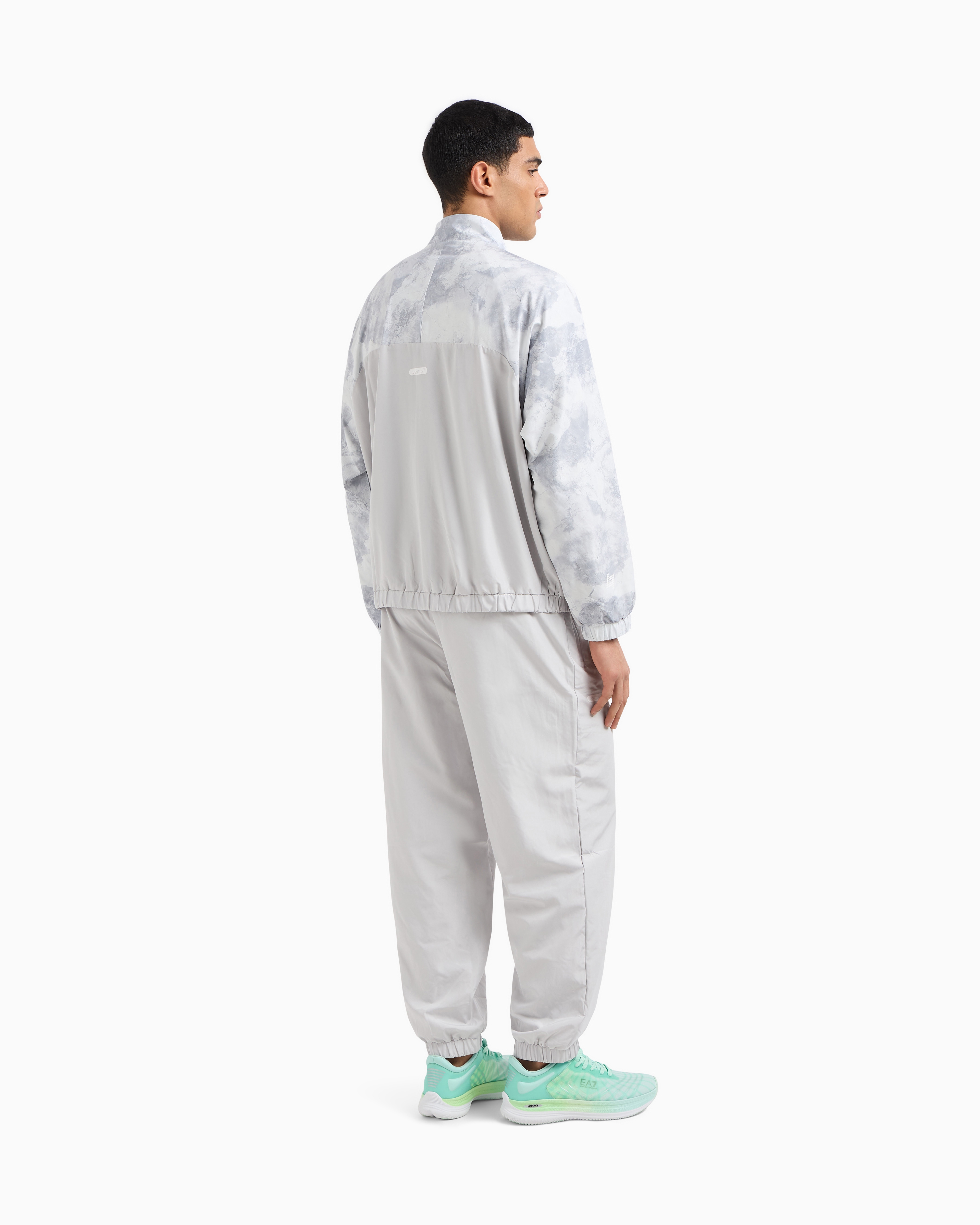 Ea7 Dynamic Athlete Printed Tracksuit In Ventus7 Technical Fabric In Grey