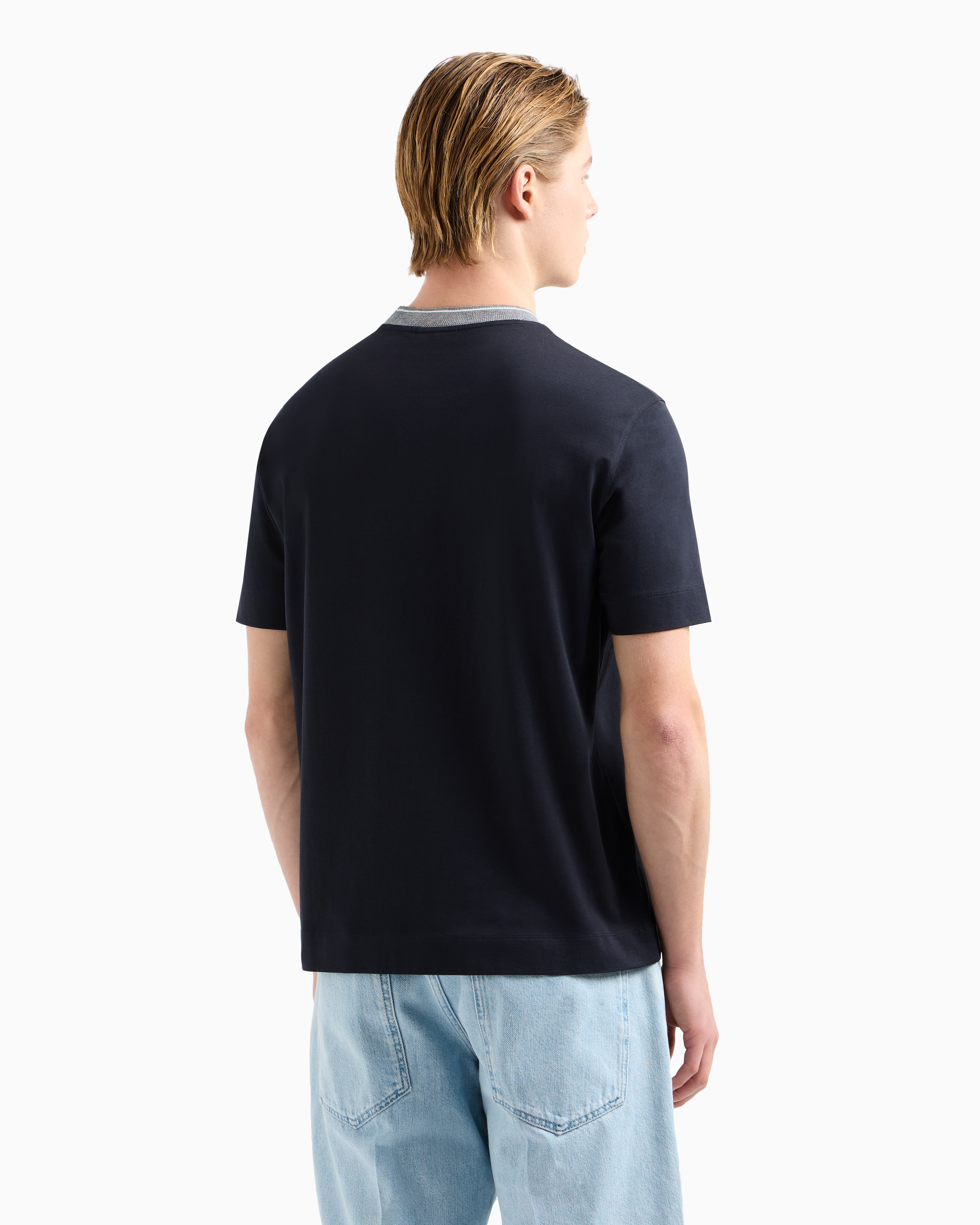 ASV Jersey T-shirt with trimmed crew neck | Emporio Armani