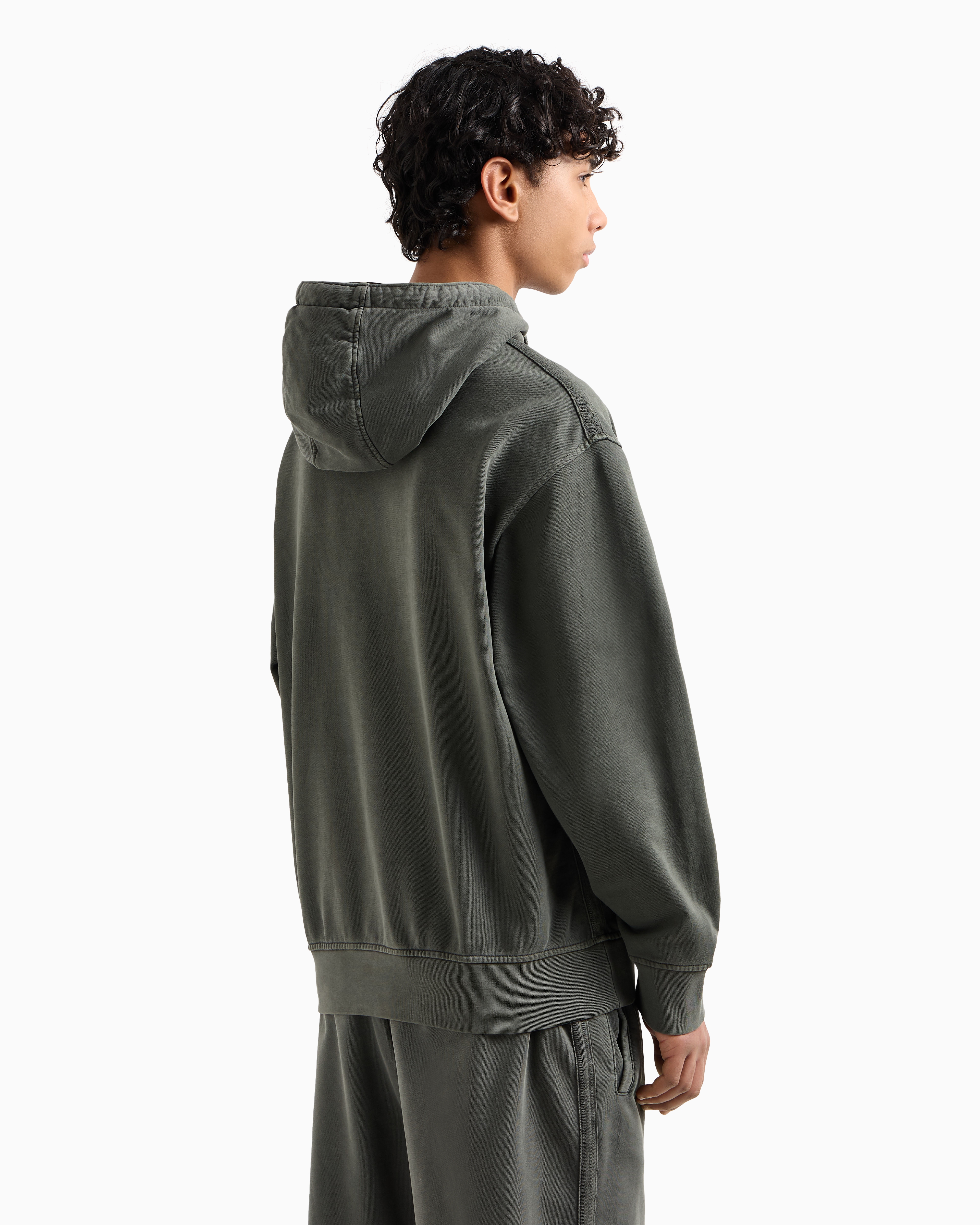 Armani Exchange - French terry cotton hoodie, Man, Green, Size: