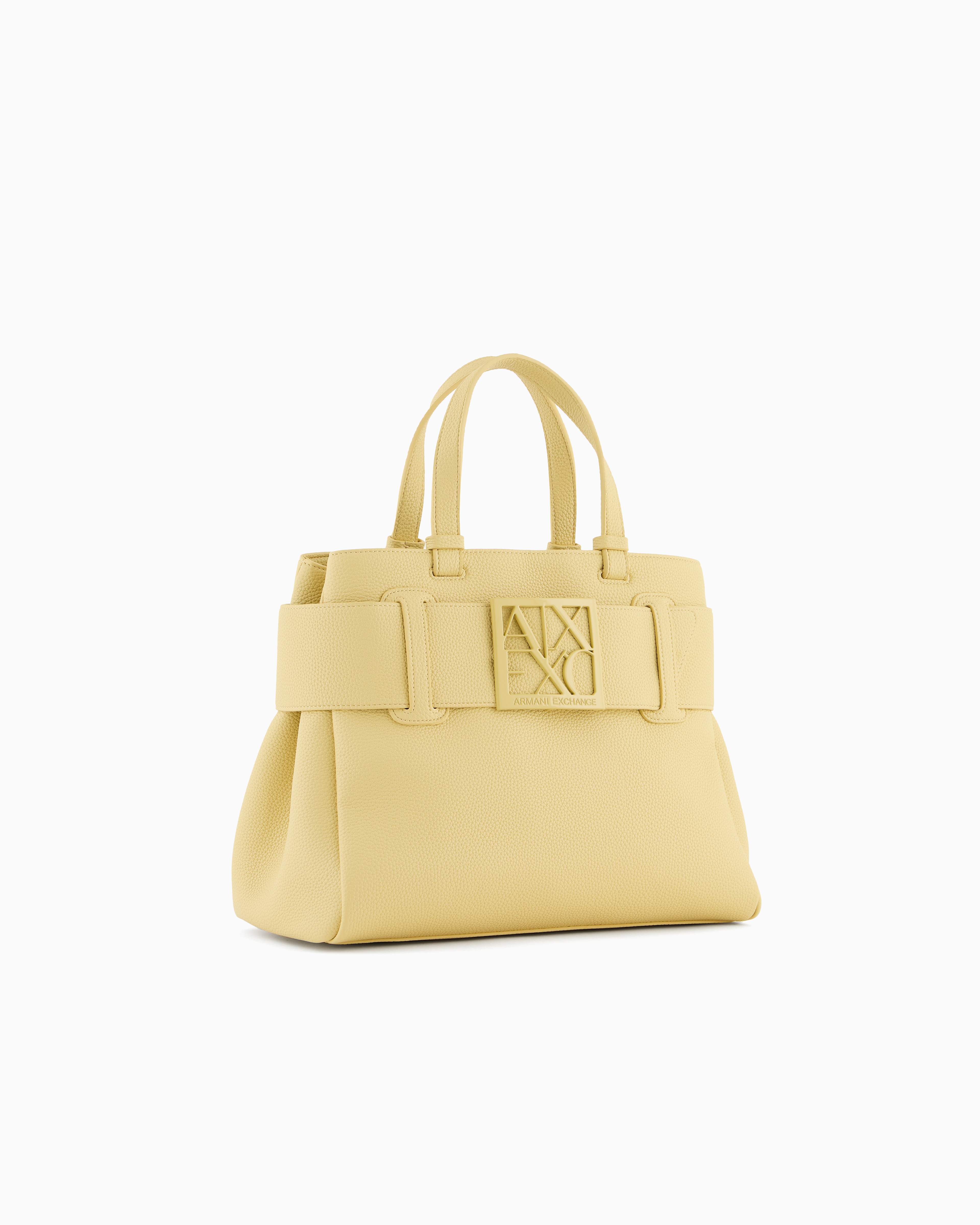 Armani Exchange Handbag With Asv Logo Detail In Yellow