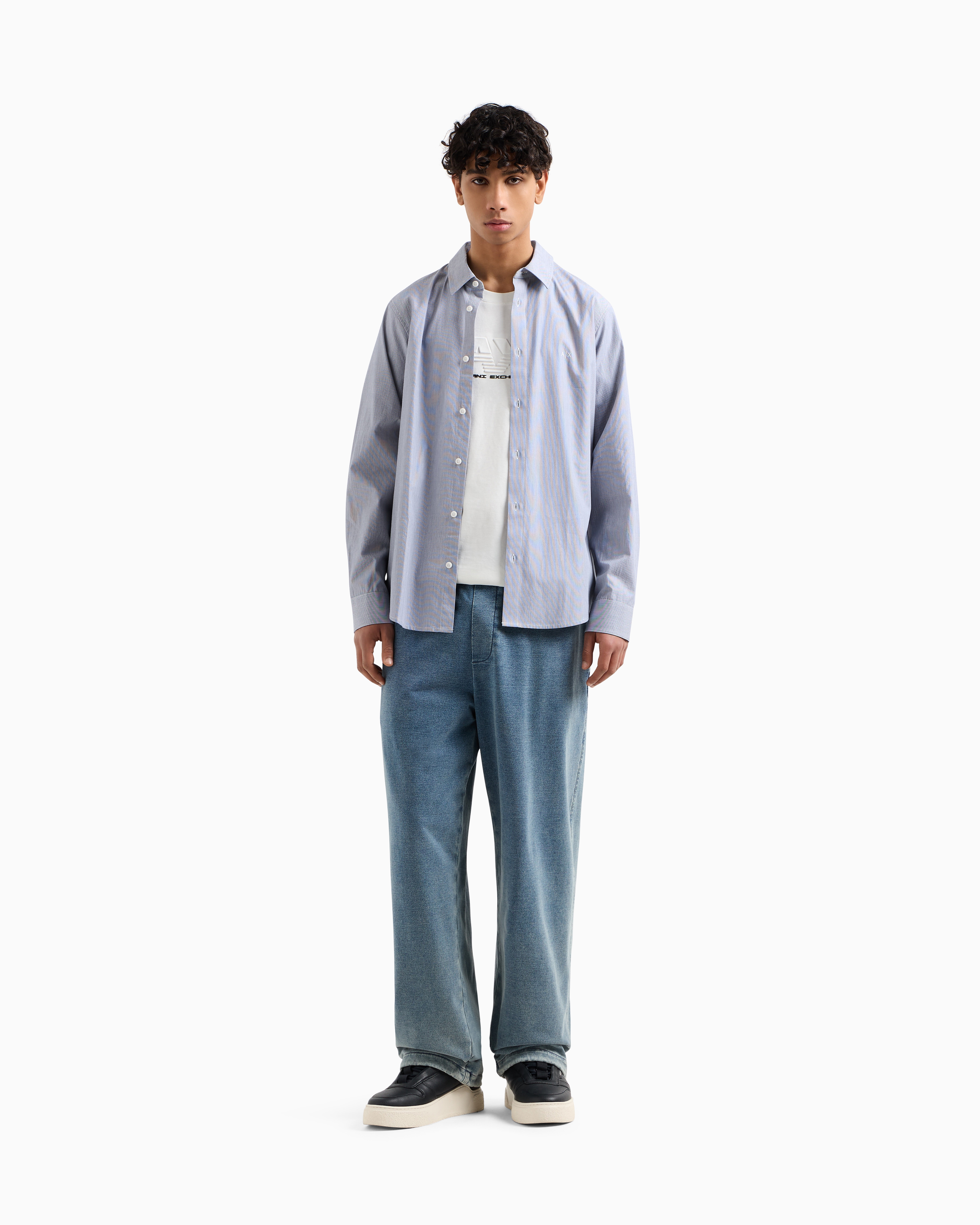 Armani Exchange Classic Shirts In Blue