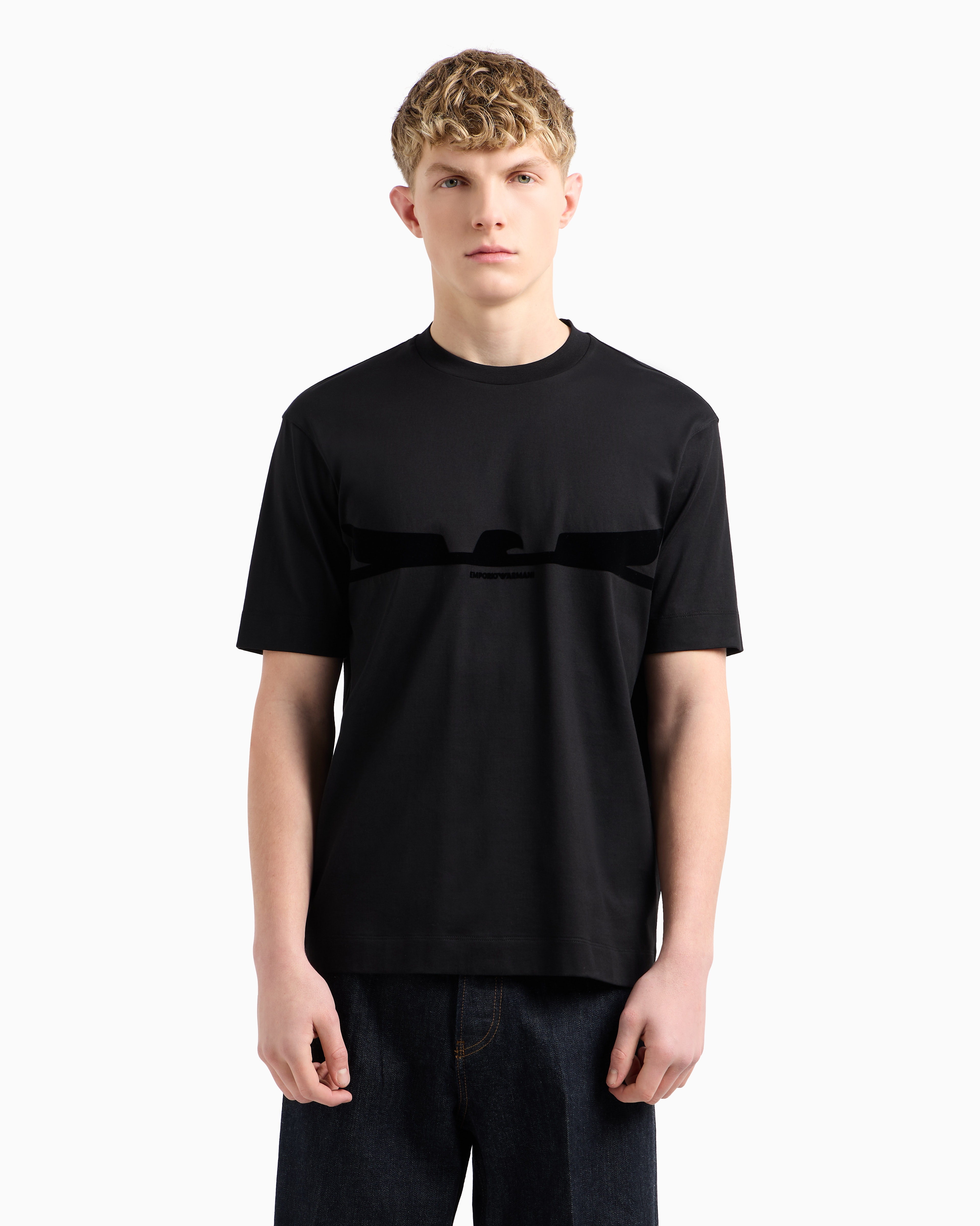 [EMPORIO ARMANI UW] ミニイーグルストライプラウンジTシャツ EMPORIO ARMANI UW] ミニイーグルストライプラウンジTシャツ
