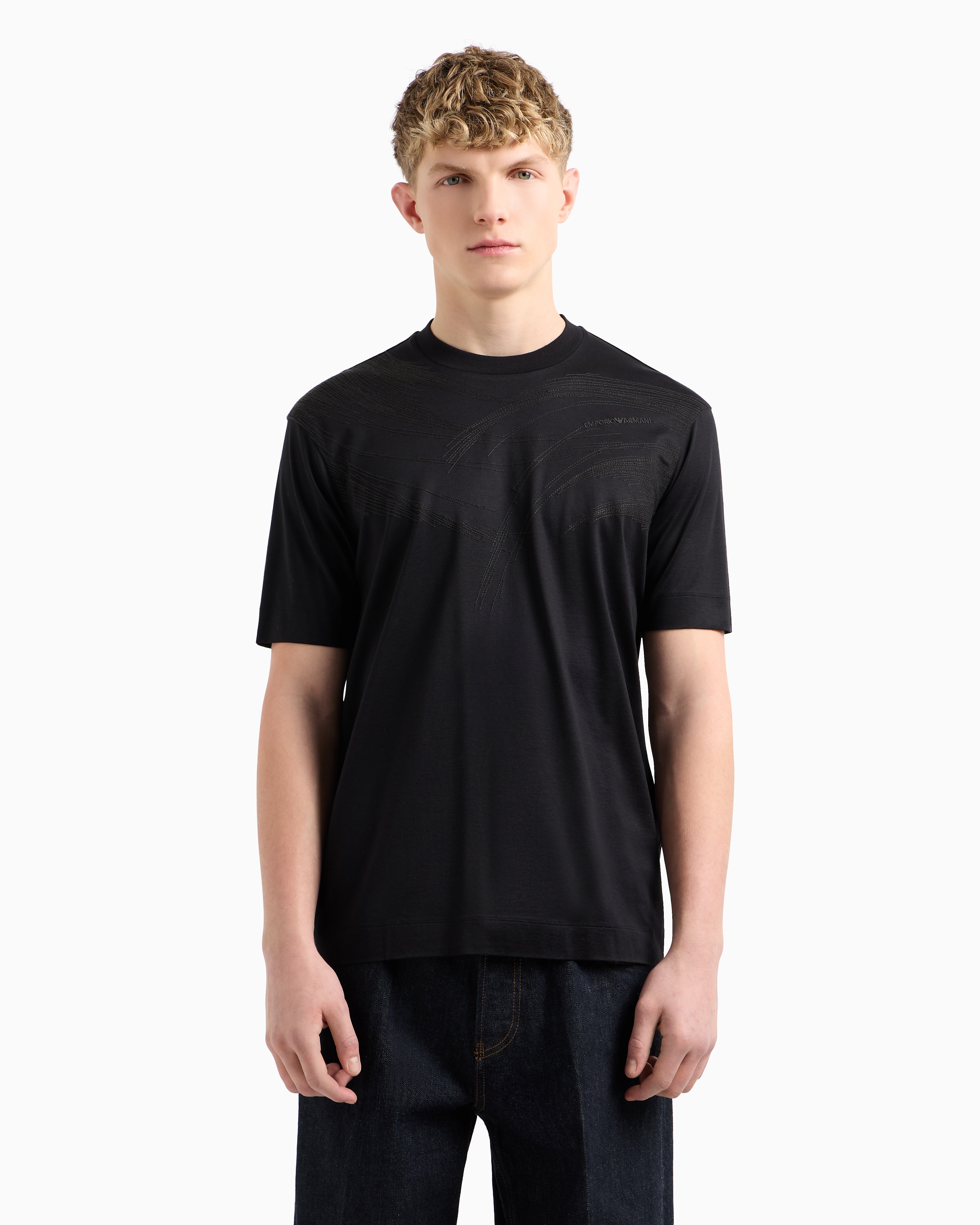 Emporio Armani◆ASVリヨセル混紡ジャージースウェットシャツ ASV スウェットシャツ リヨセル混紡ジャージー オールオーバー