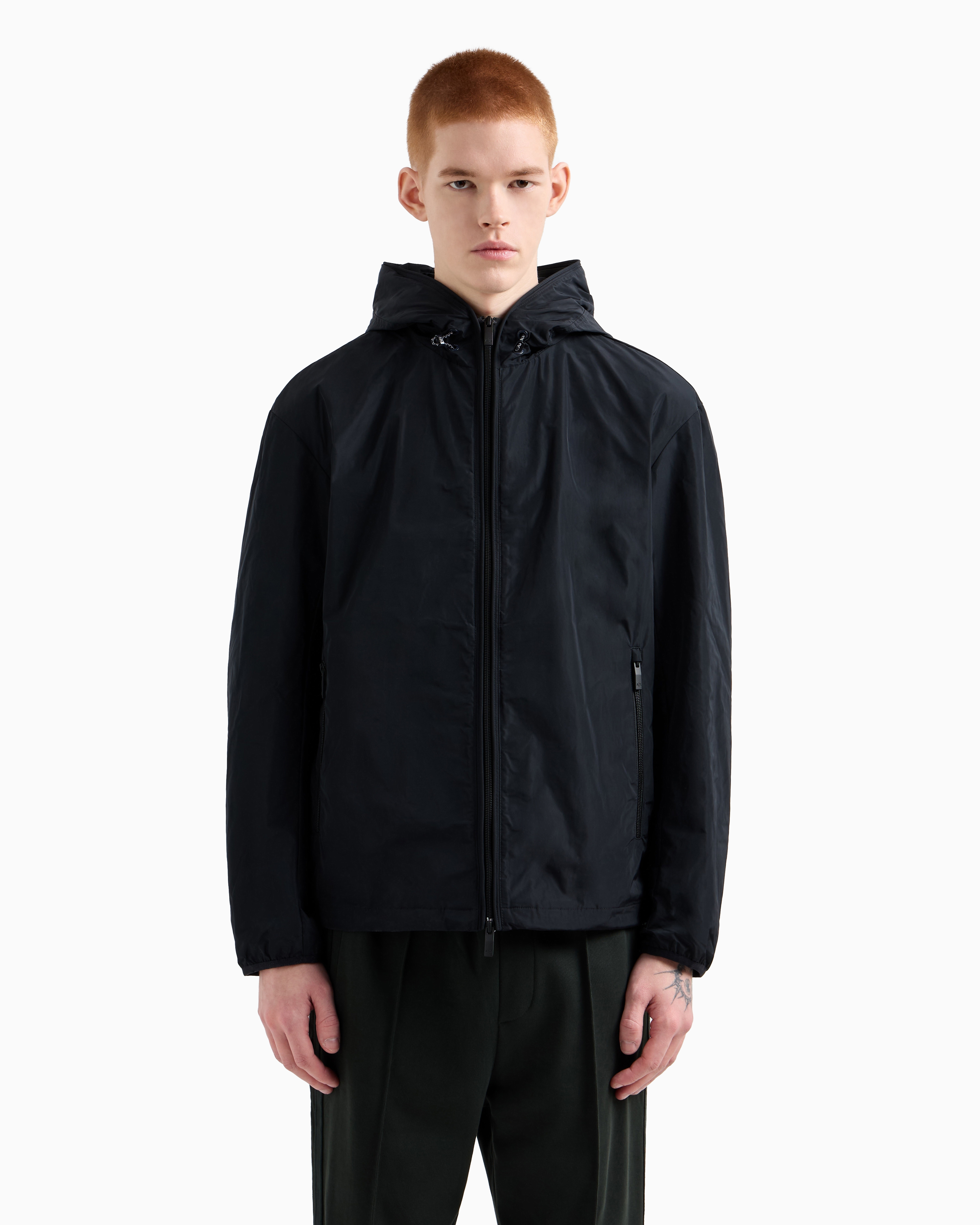 Armani Exchange - Jacket with hood and pockets, Man, Navy_blue, Size: