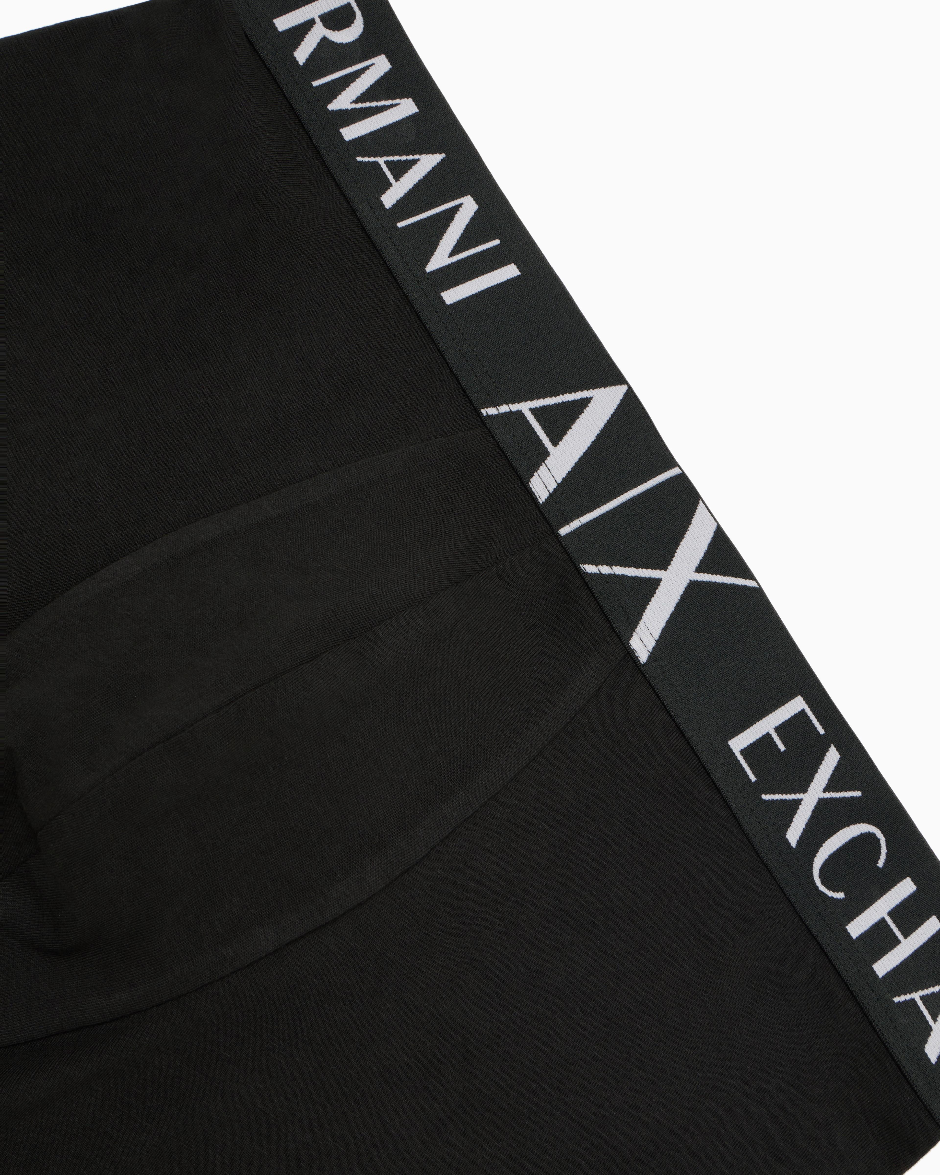 Armani Exchange Boxer Shorts In Stretch Fabric With Maxi Logo In Green