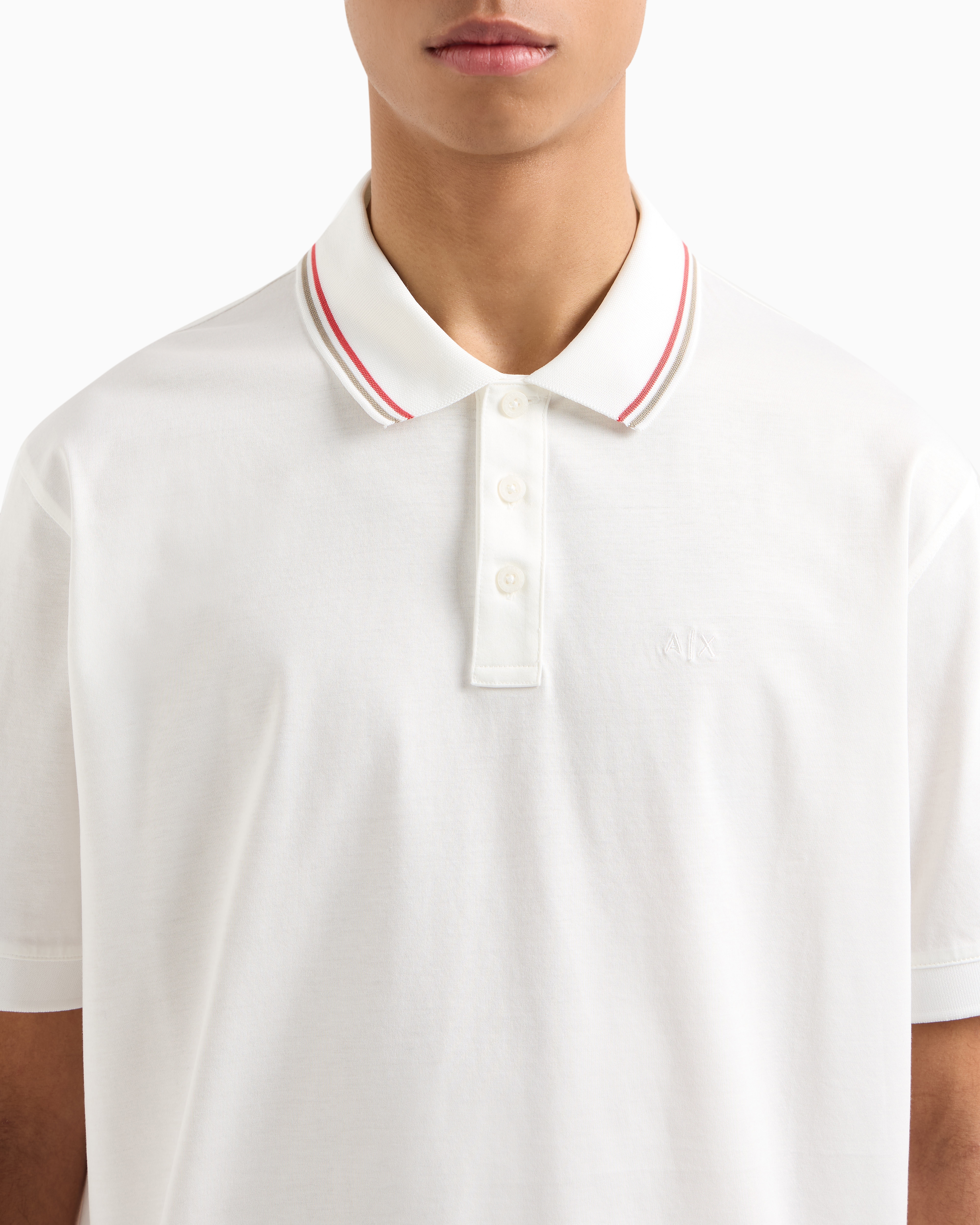 Armani Exchange - Regular fit polo shirt mercerised cotton, Man, White, Size: