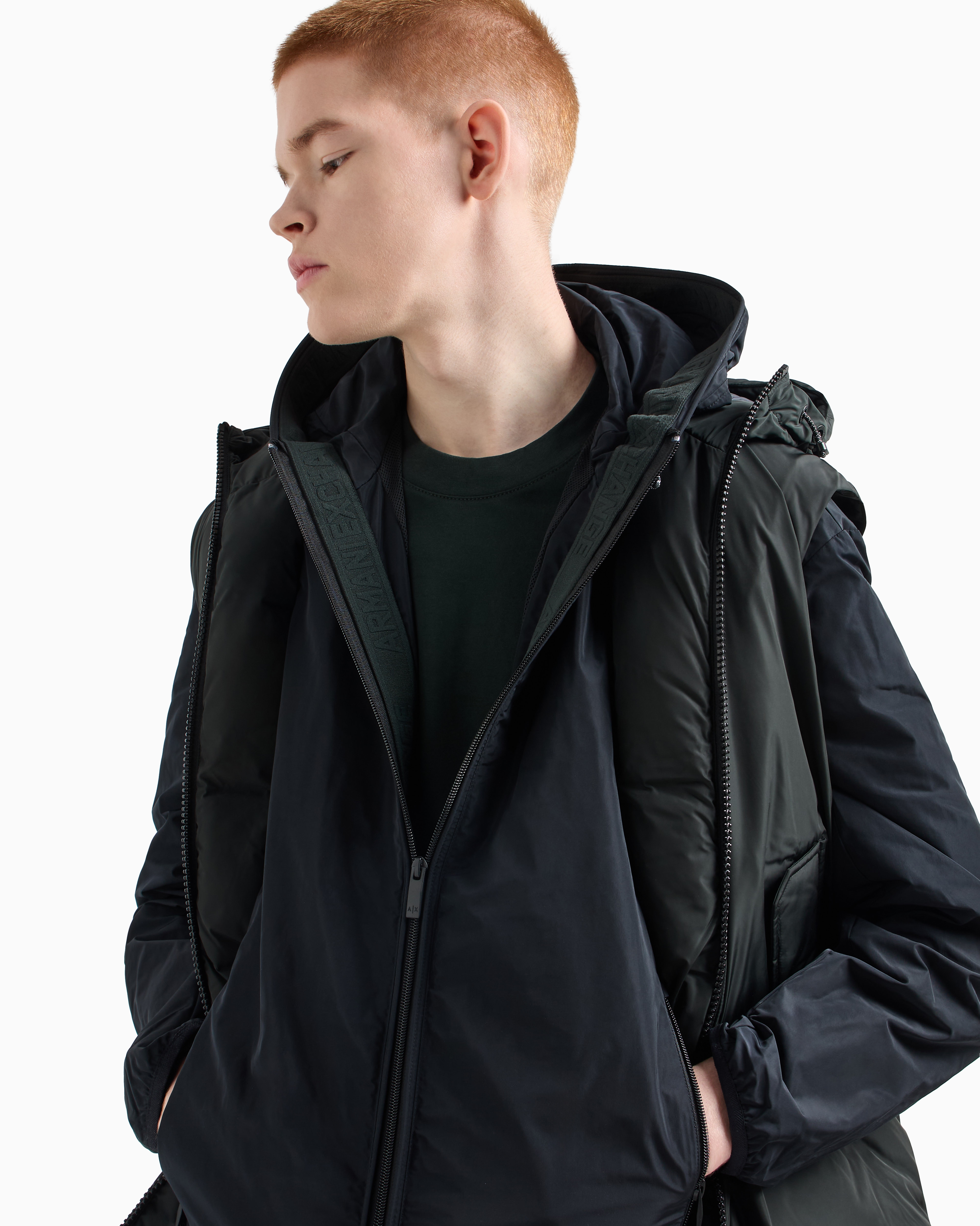 Armani Exchange - Jacket with hood and pockets, Man, Navy_blue, Size: