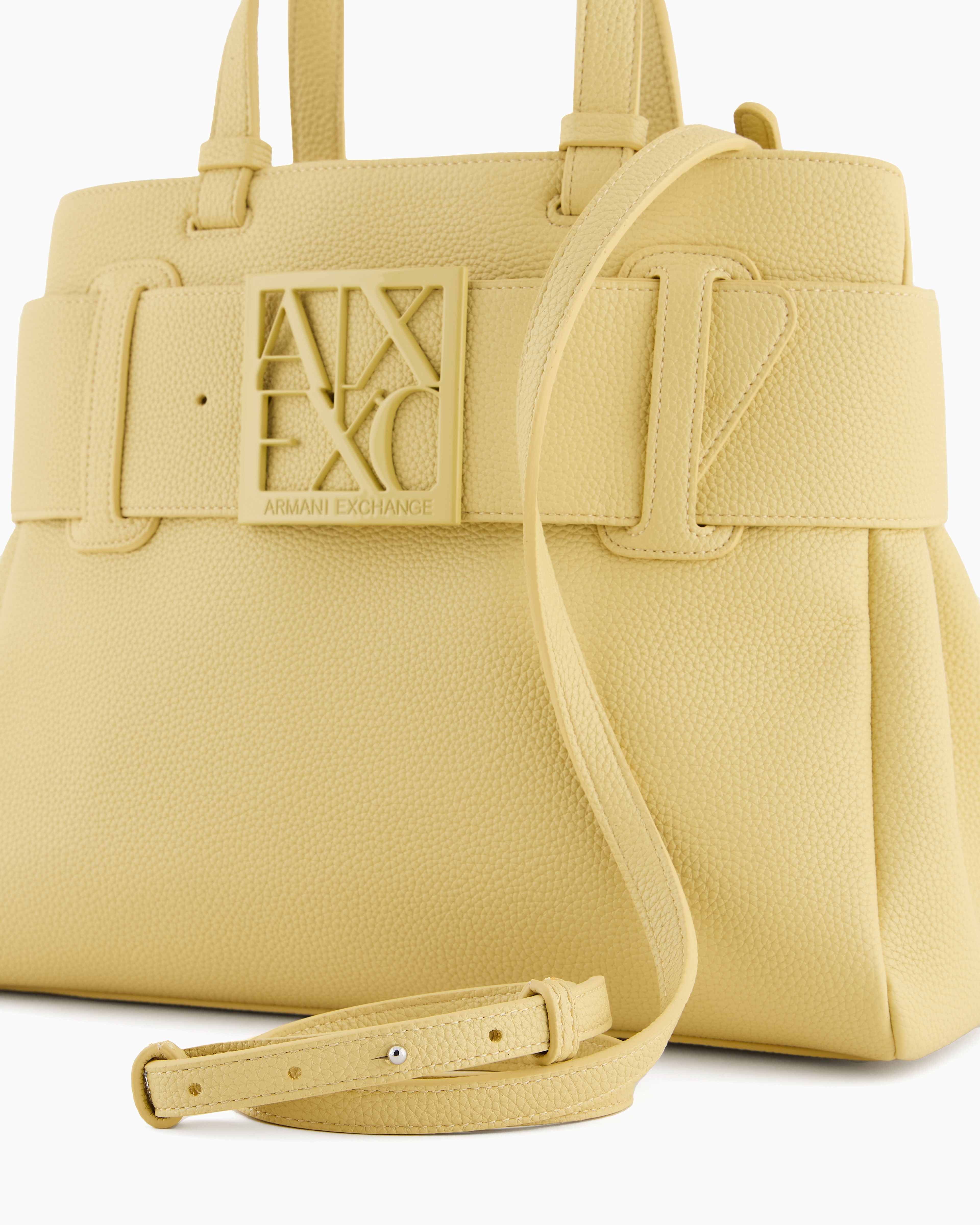 Armani Exchange Handbag With Asv Logo Detail In Yellow