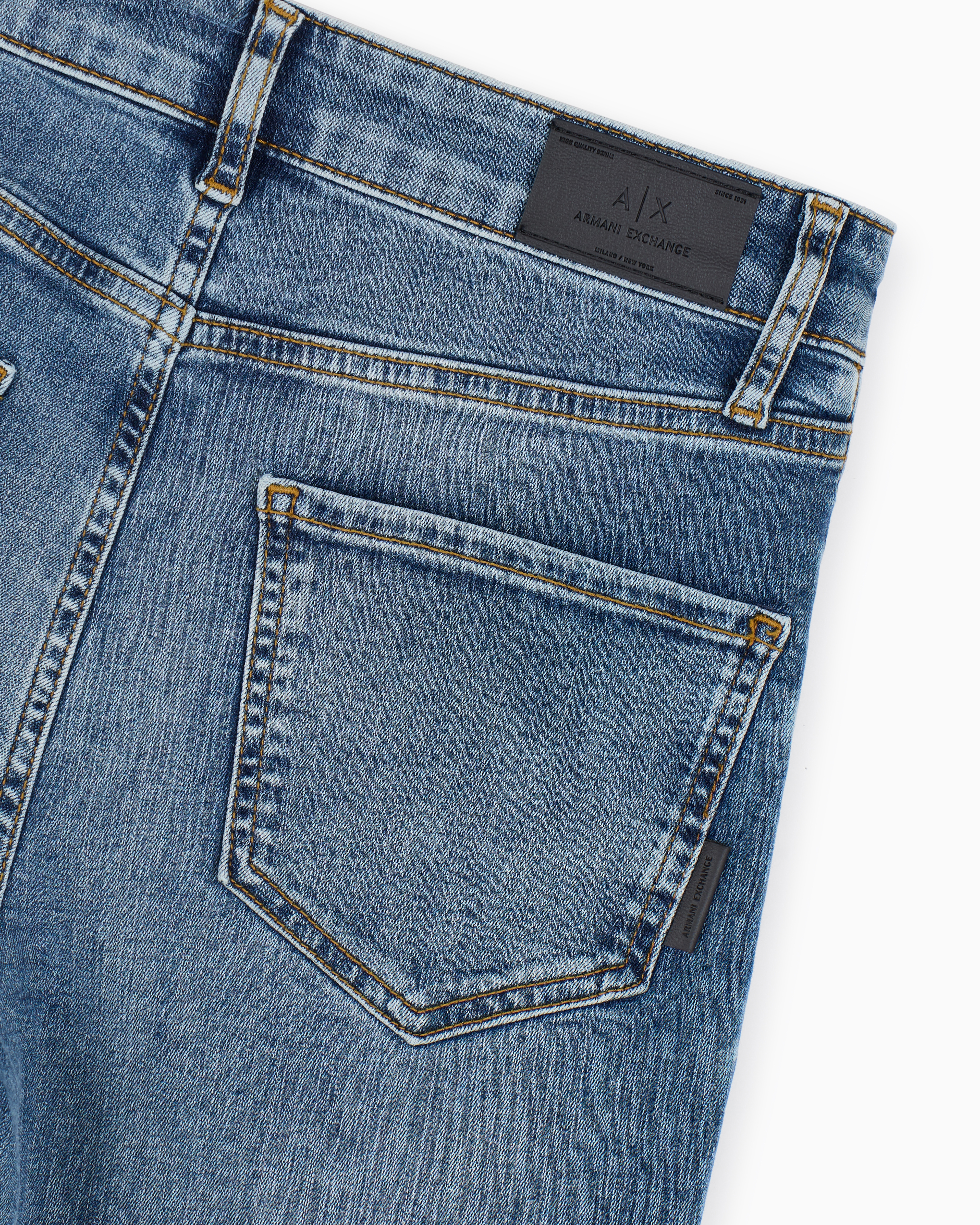 Armani Exchange - Slim fit jeans mid blue denim stretch cotton, Woman, Blue, Size: