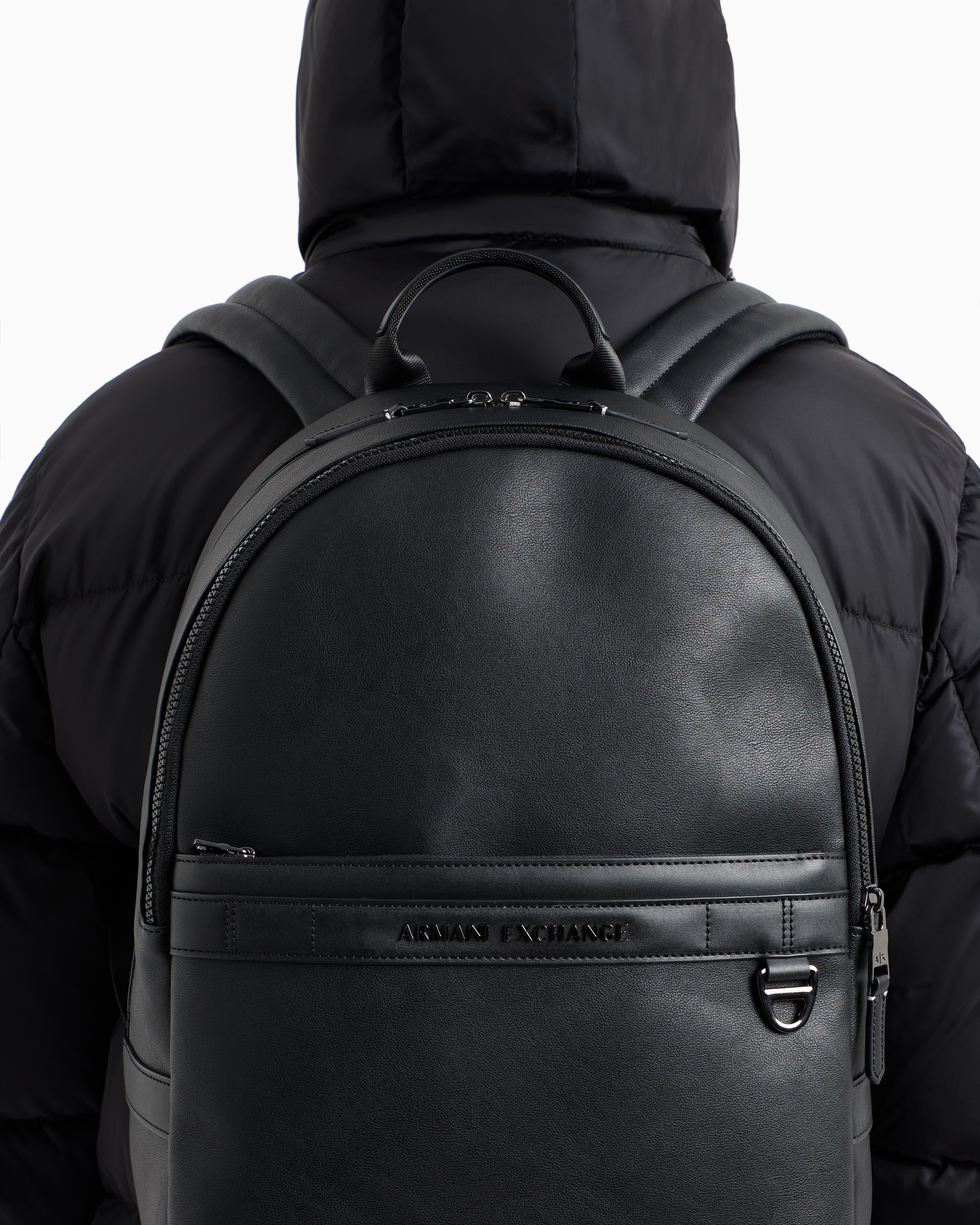 Armani Exchange - Backpack with external pocket with small hook, Man, Black, Size: TU