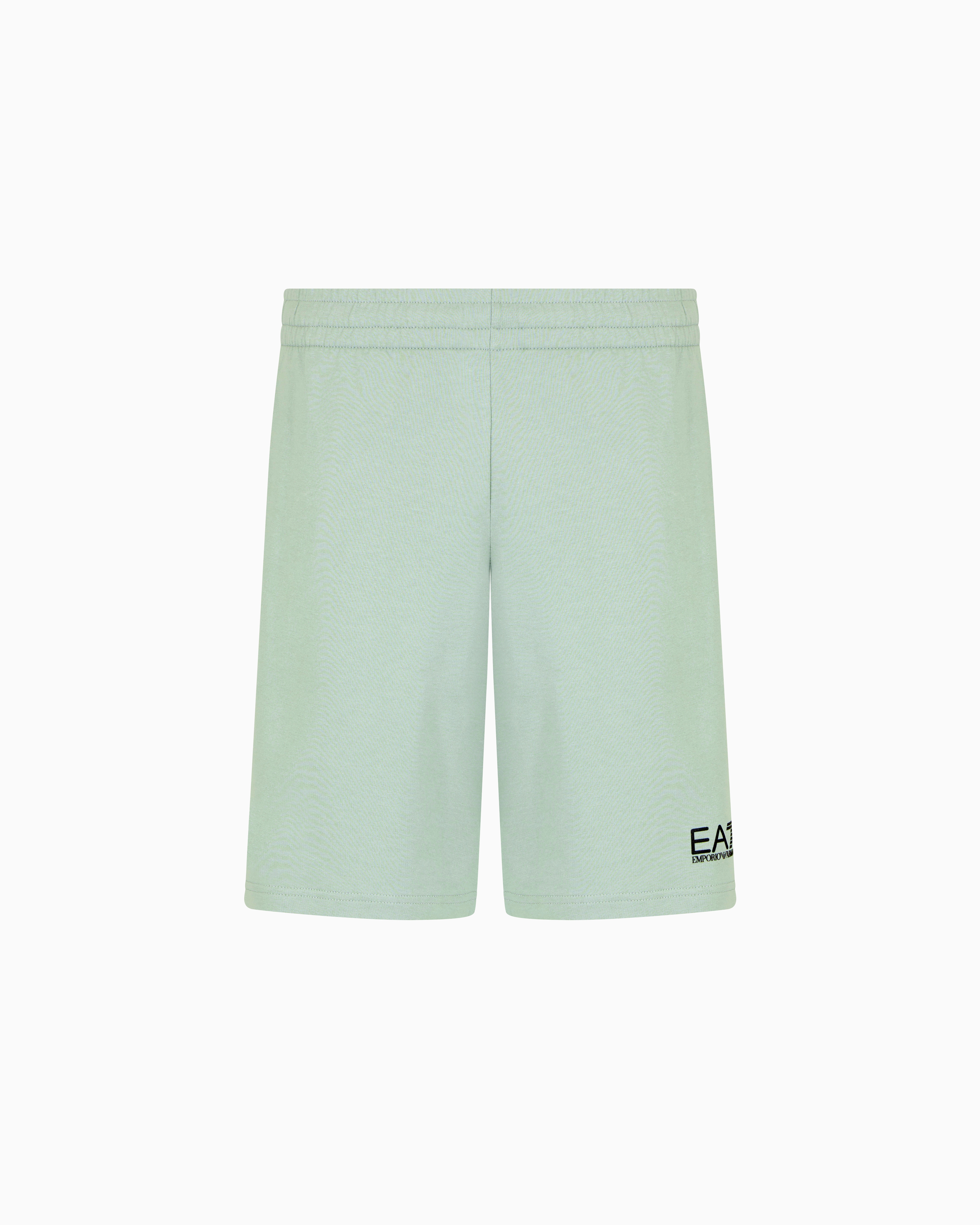 Ea7 Core Identity Cotton Bermuda Shorts In Green
