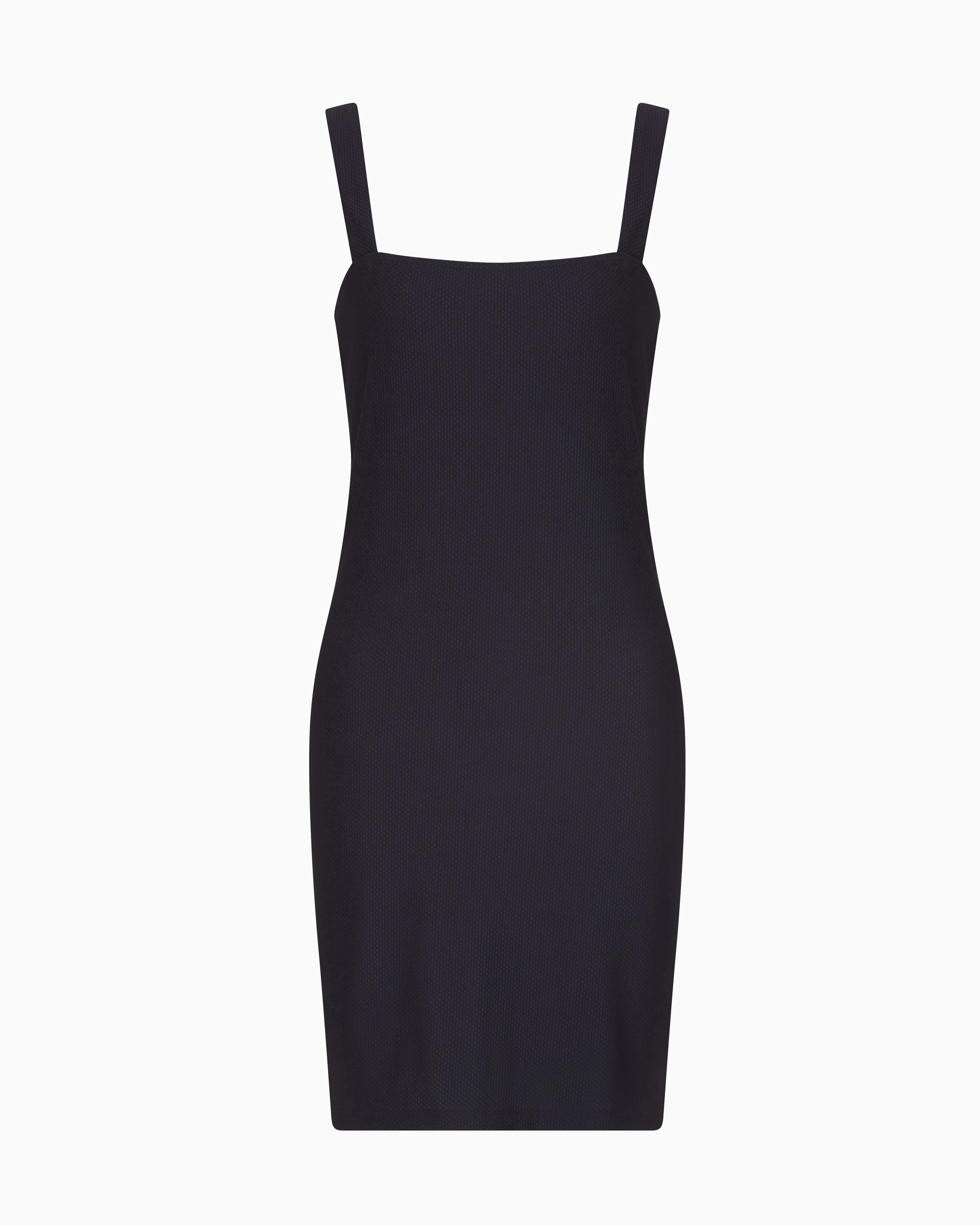 Ea7 Stretch Technical Fabric Short Dress In Navy Blue