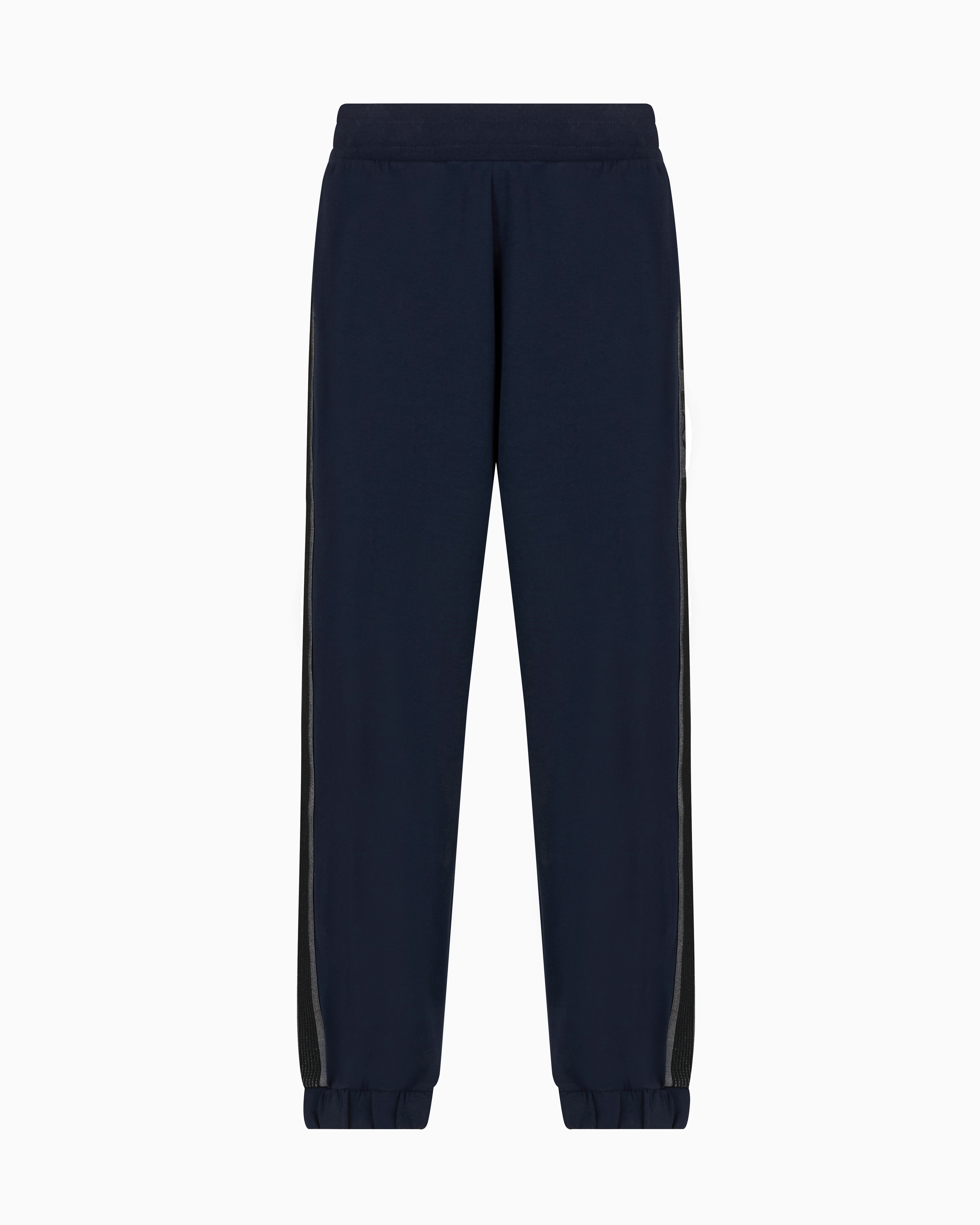Ea7 Cotton-blend Logo Series Joggers In Navy_blue