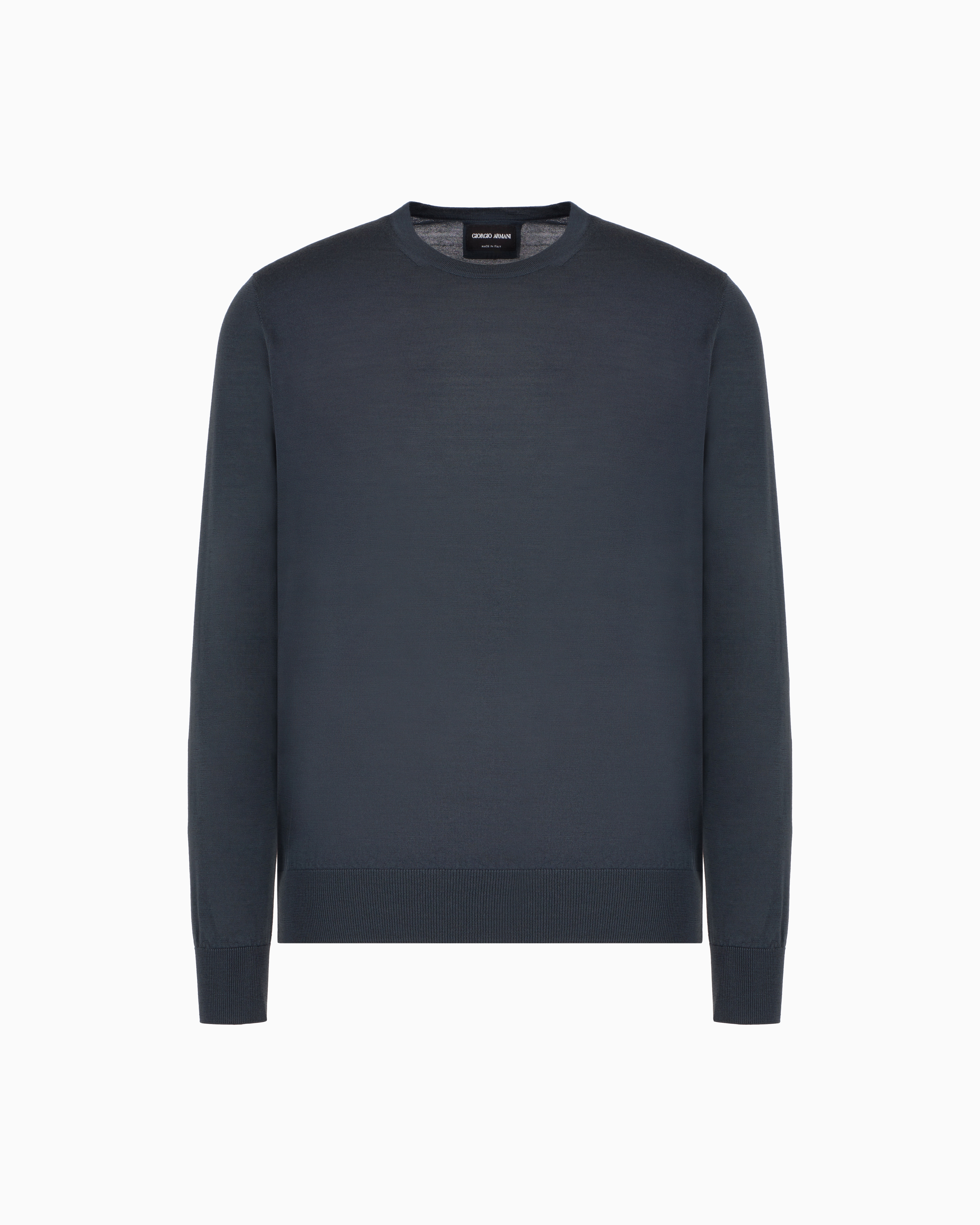 Giorgio Armani Virgin-wool, Crew-neck Jumper In Grey