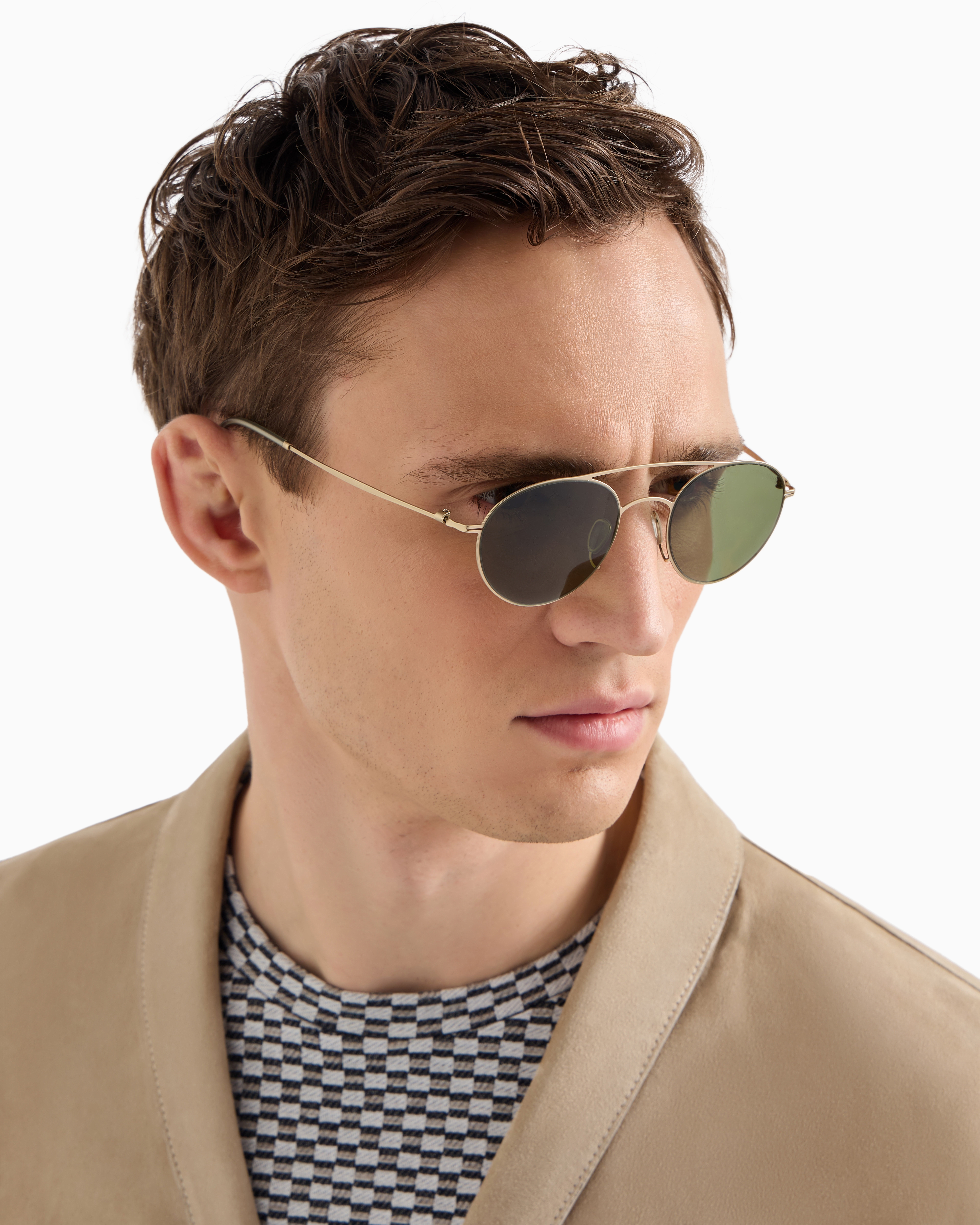 Giorgio Armani ラウンド型サングラス vintage giorgio armani 鼈甲側 横長ラウンド サングラス - メルカリ