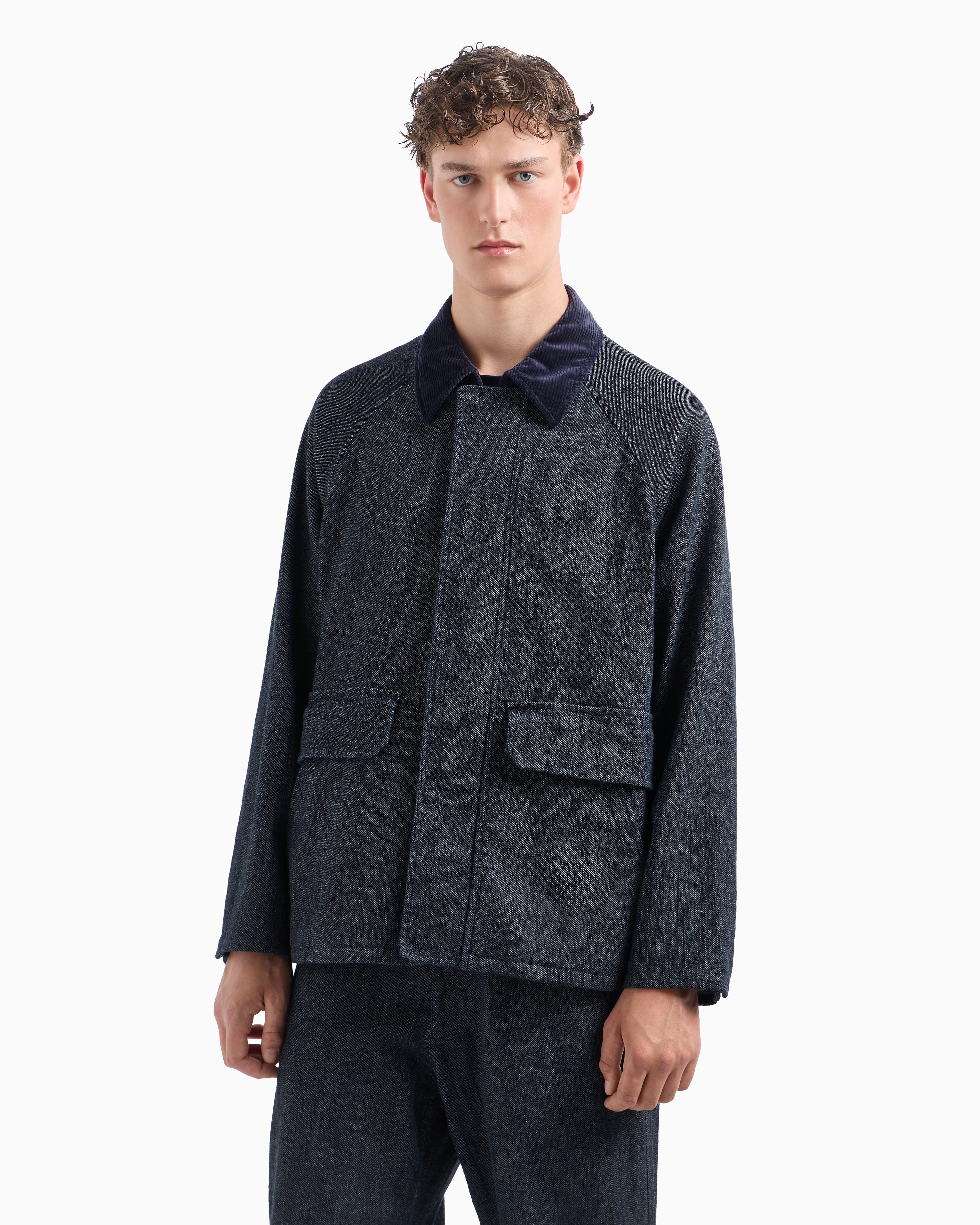 Giorgio Armani Denim Collection Cotton-denim Blouson In Black